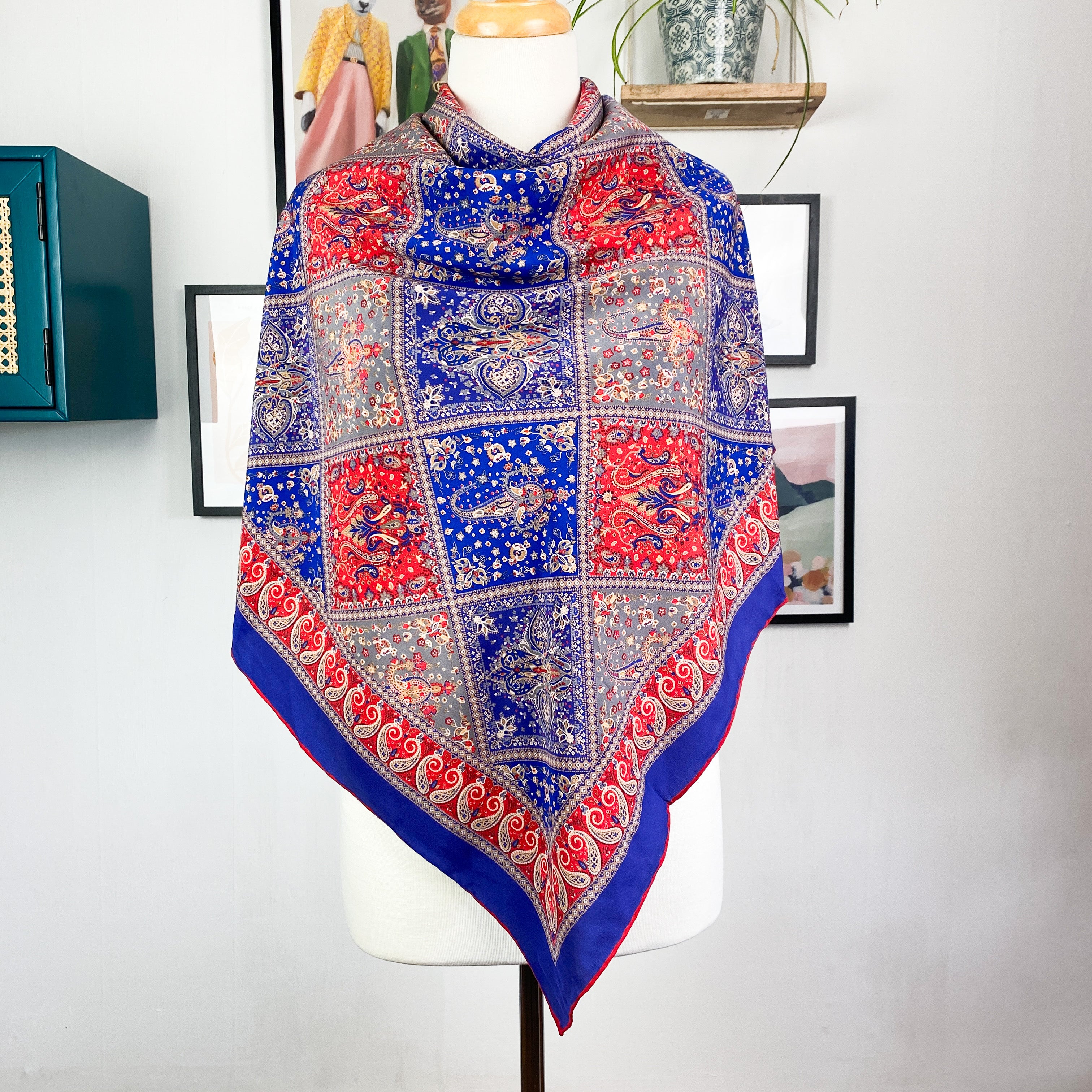 Italian Paisley Vintage Silk Scarf