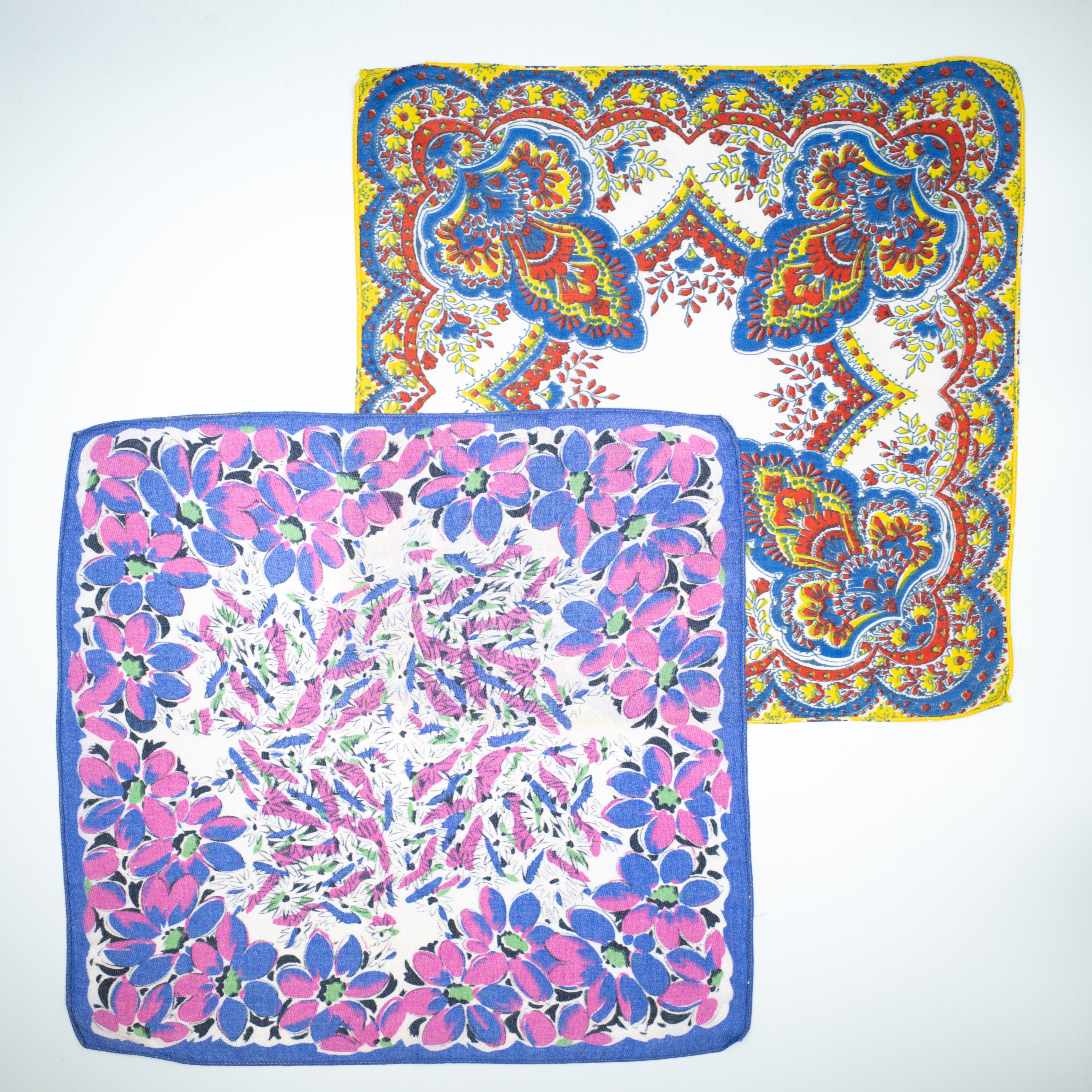 Pair of Small Vintage Silky Hankies