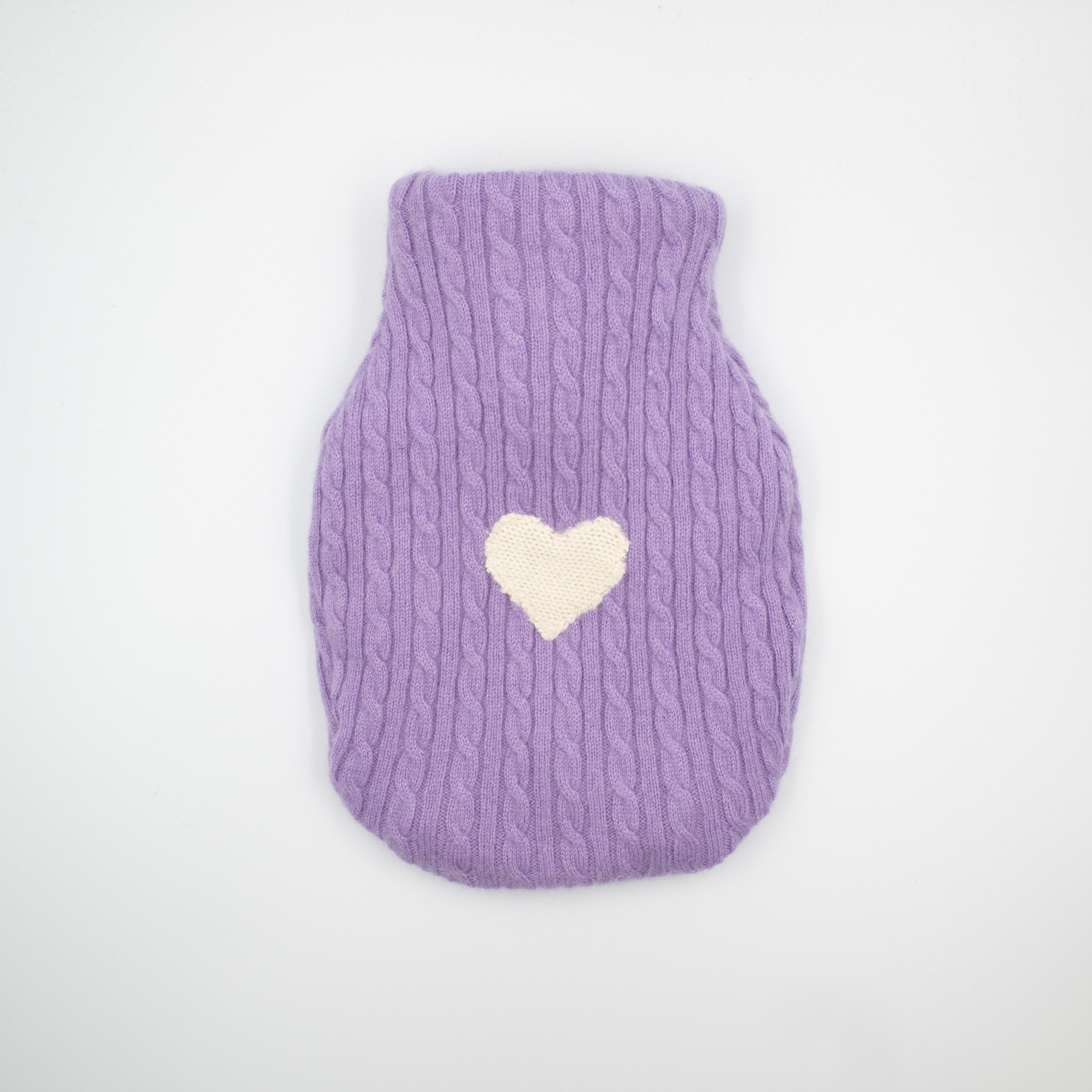 Lavender Purple Cable Cashmere Small Hot Water Bottle