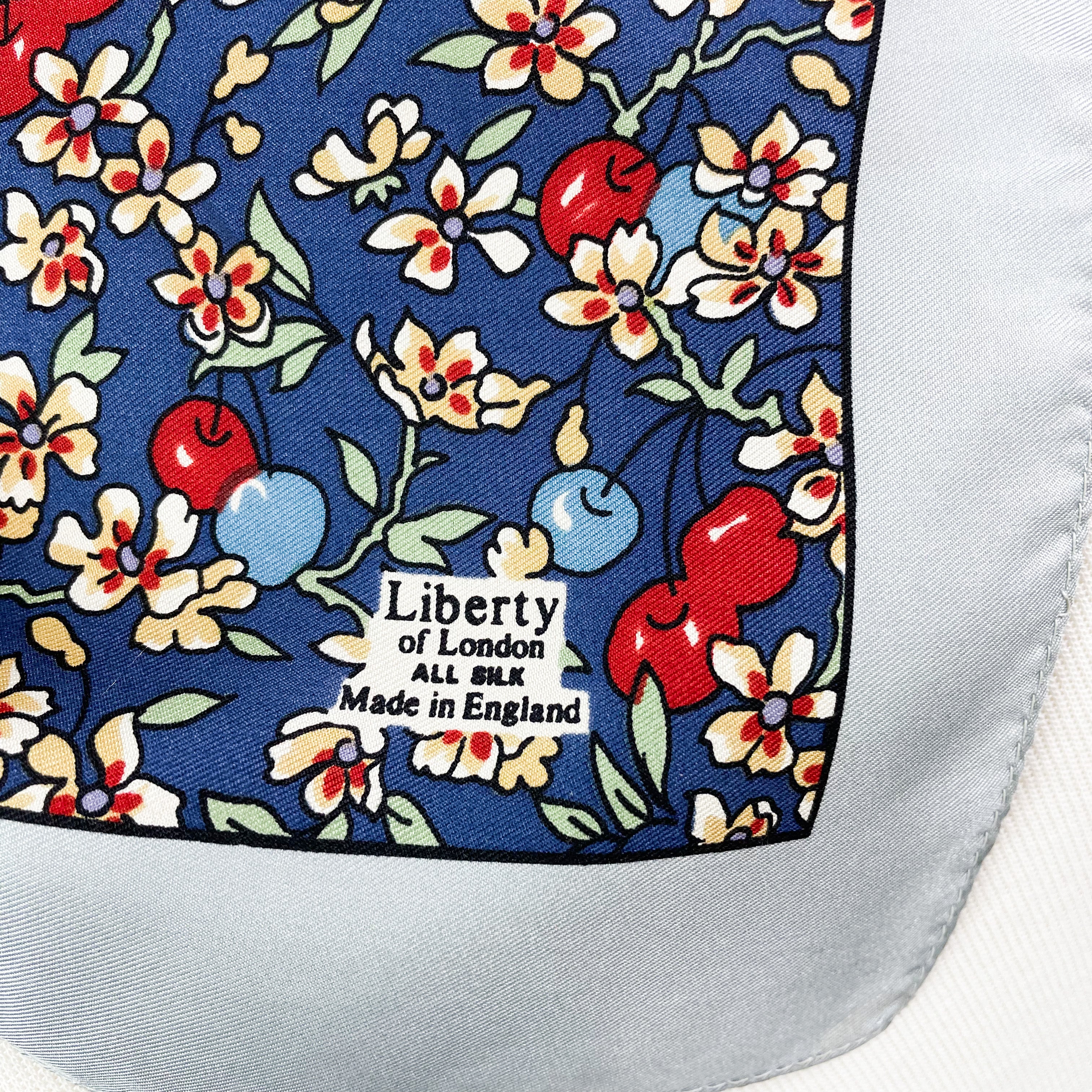 1970s Liberty Floral Small Vintage Silk Scarf