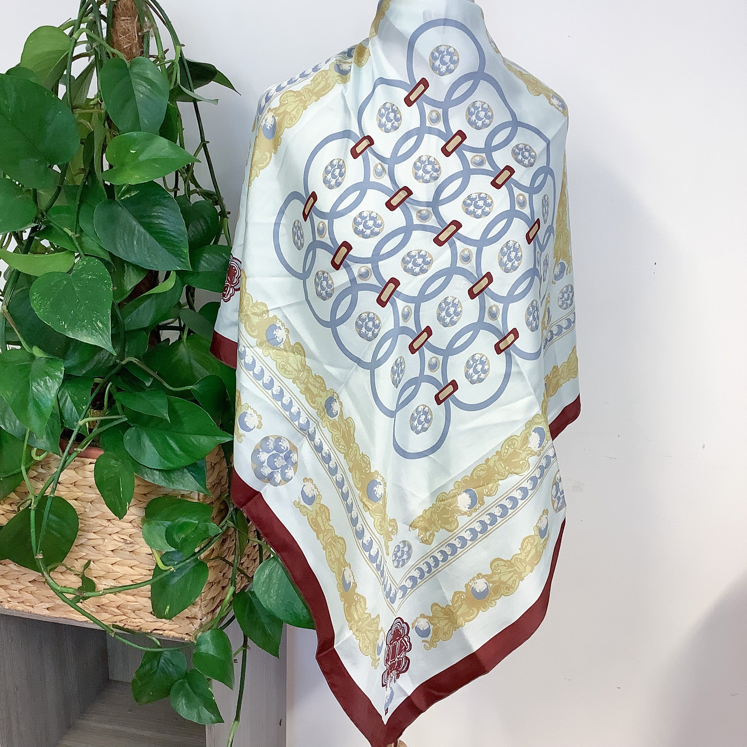 Beckford Silk Geometric Vintage Silk Scarf