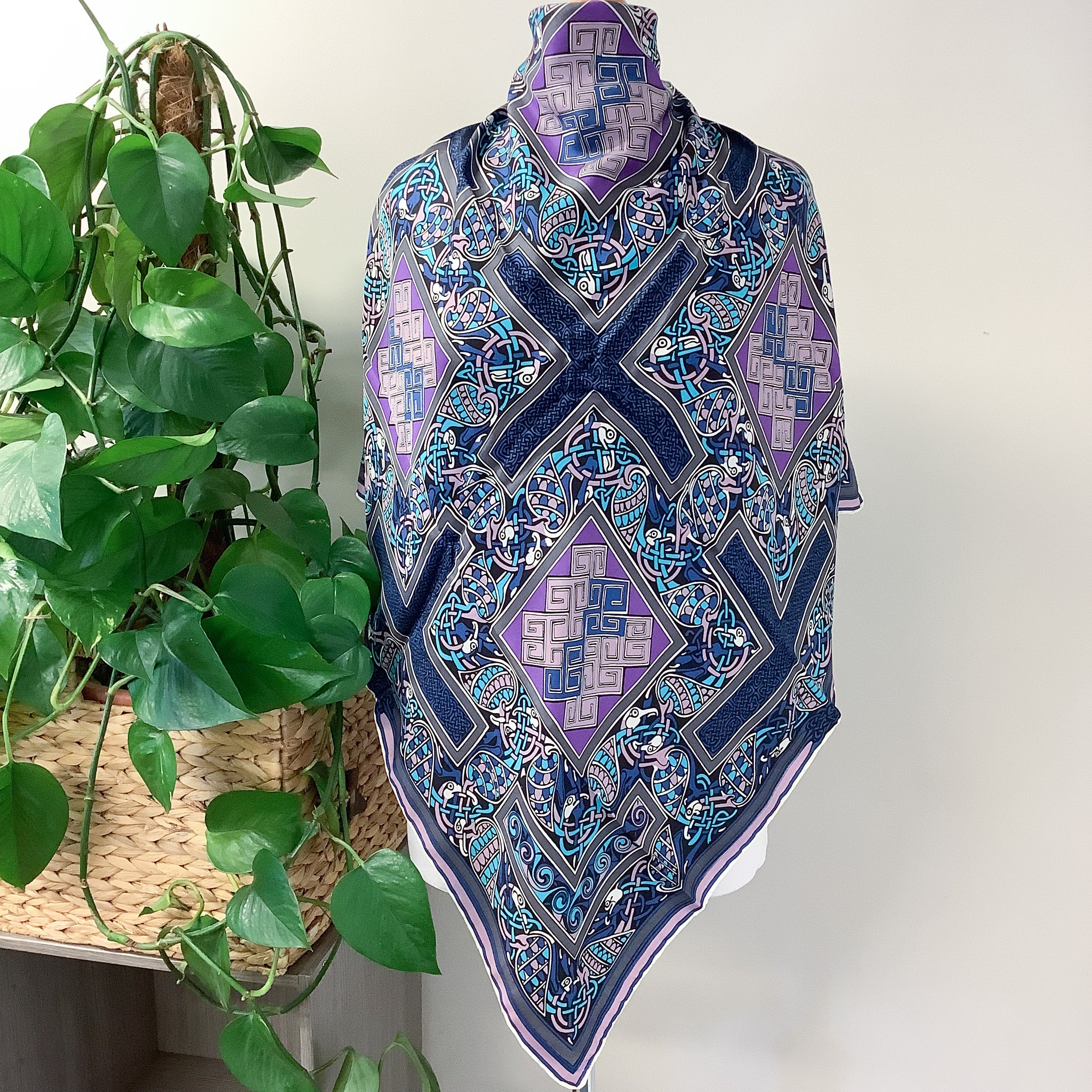 Past Times Celtic Knot Vintage Silk Scarf
