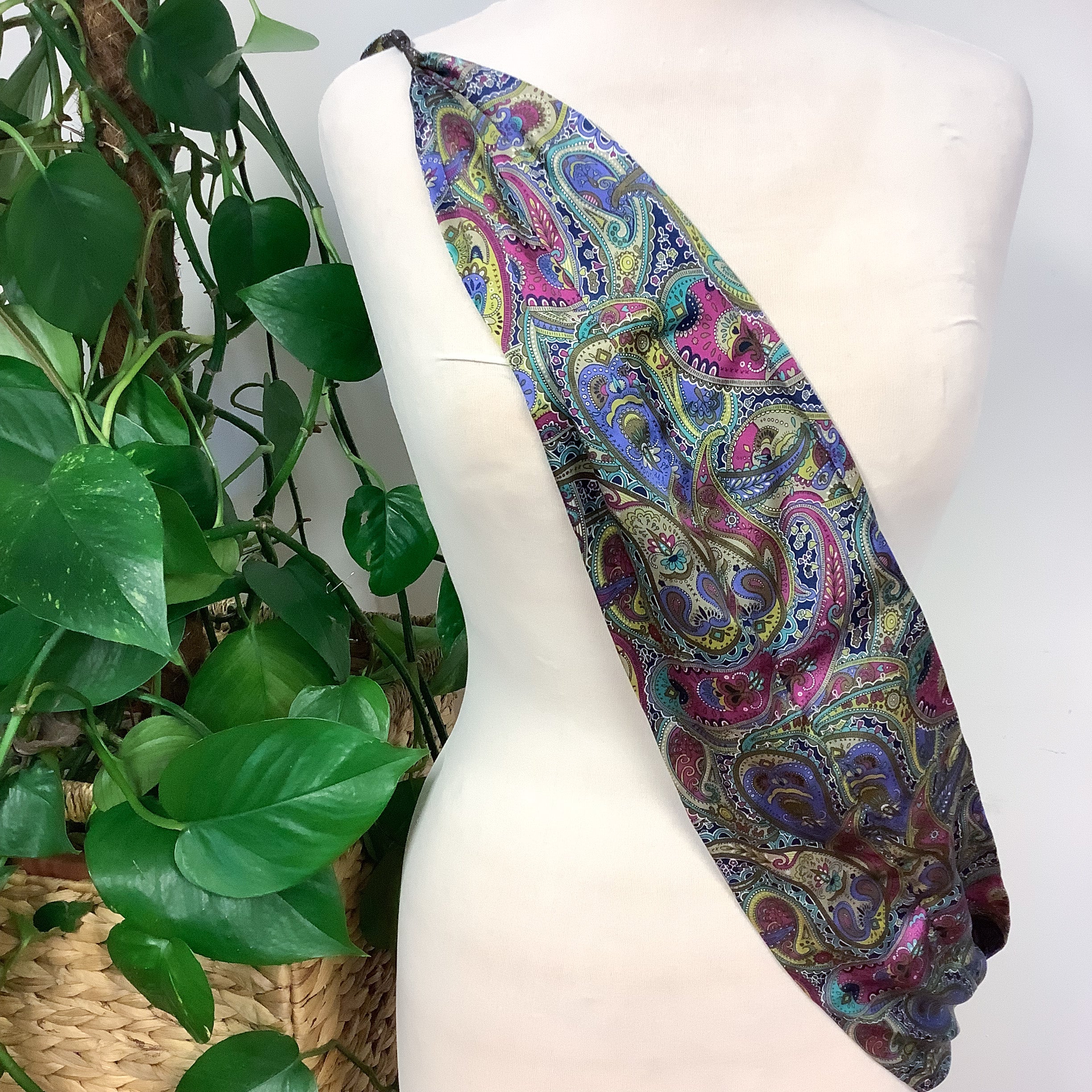 Boxed Ladycrow Paisley Design Modern Silk Scarf