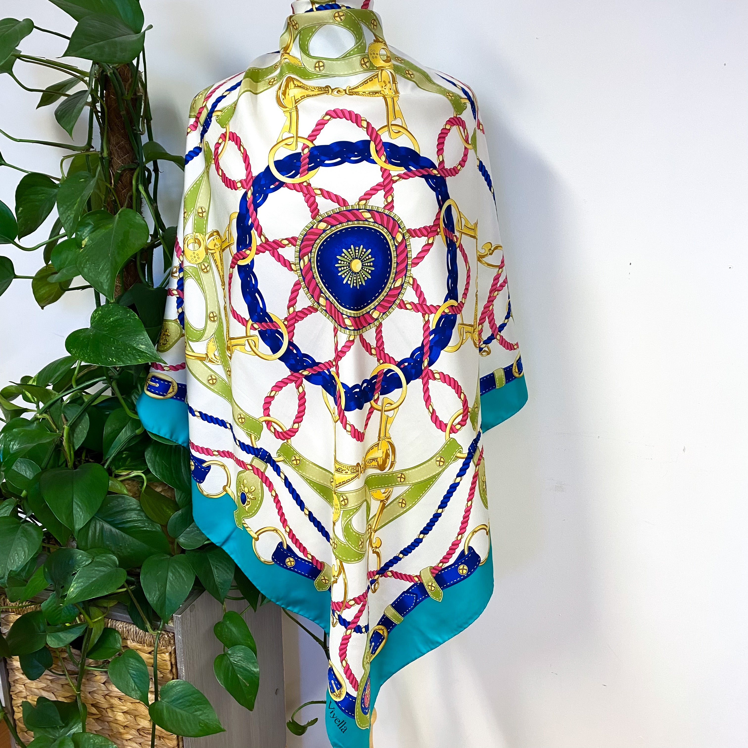 1980s Vyella Brightly Coloured Vintage Silk Scarf