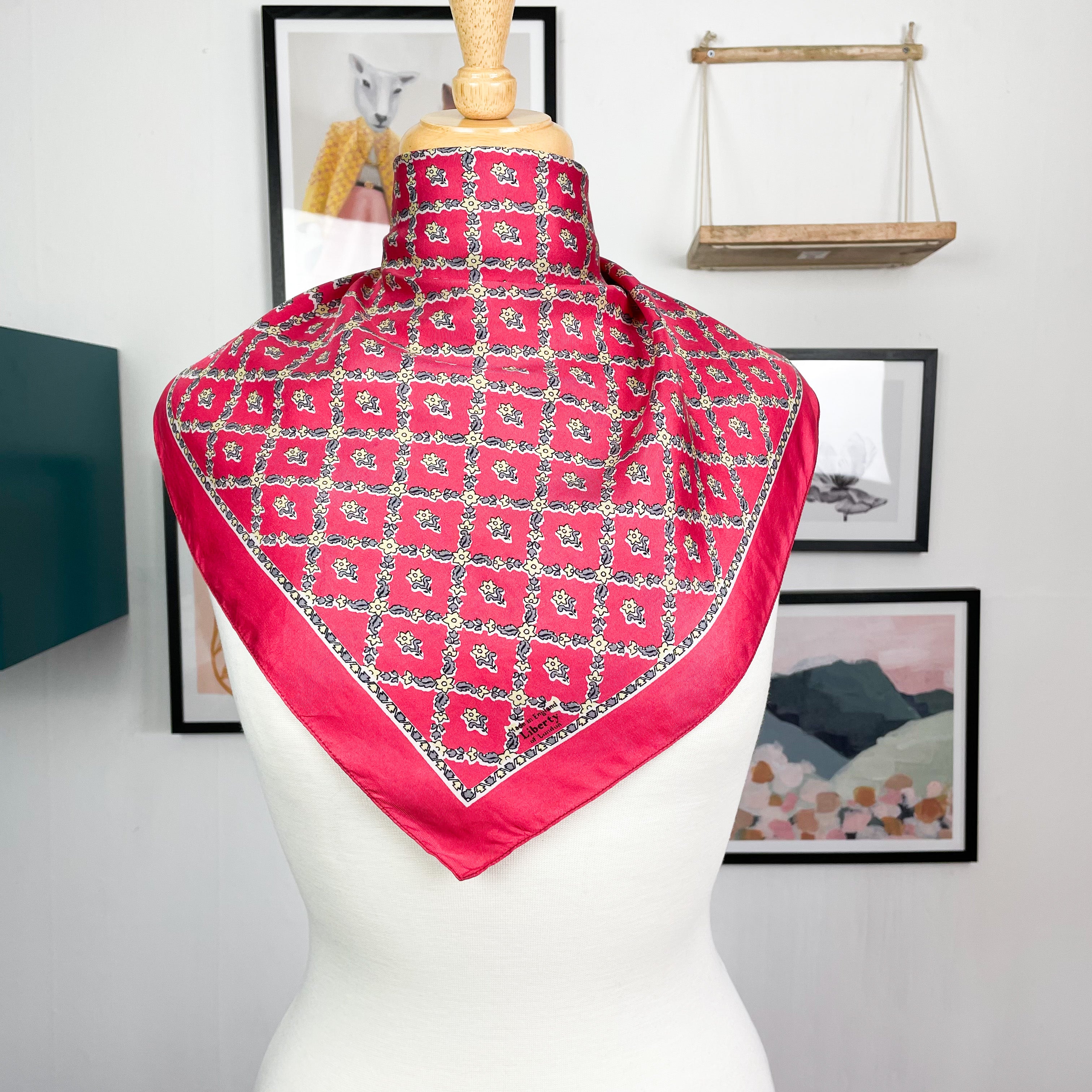 1970s Small Liberty Vintage Silk Scarf
