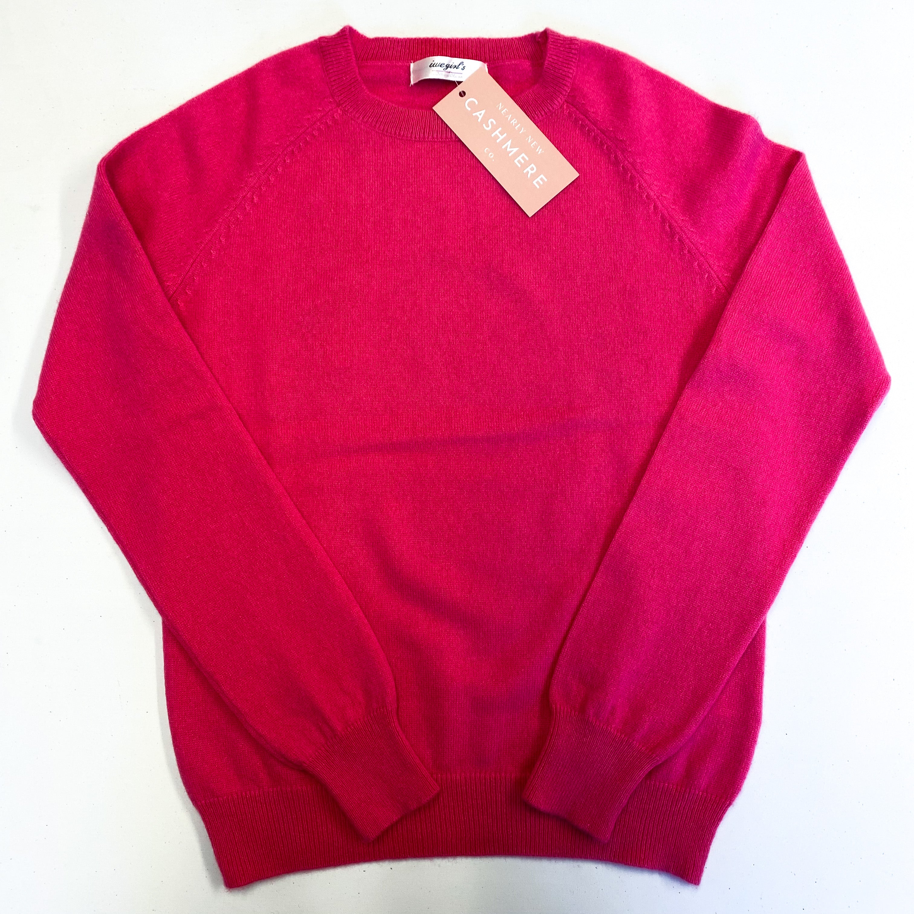 Children’s Hot Pink Cashmere Crew Neck Jumper Age 12