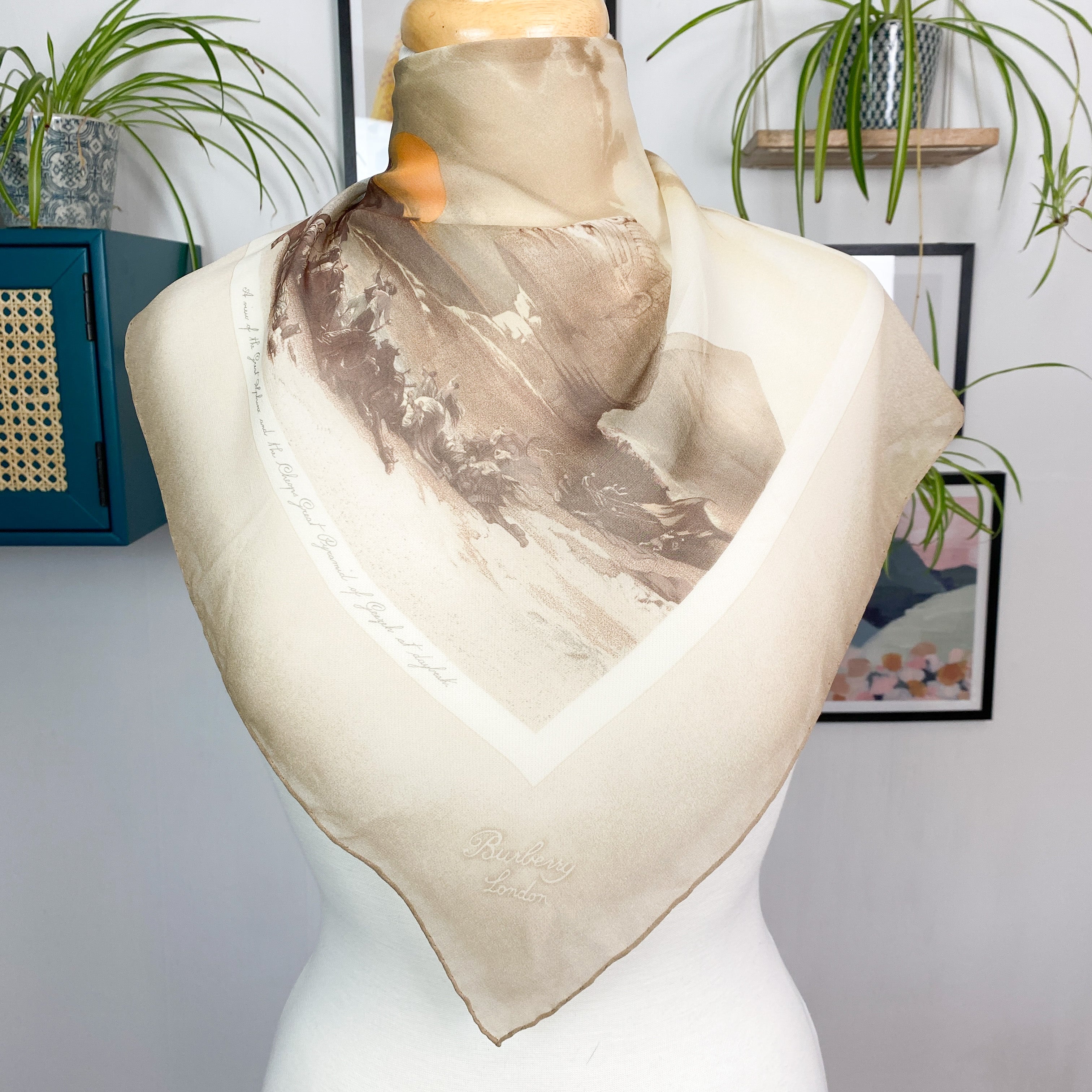 Burberry Small Crêpe Vintage Silk Scarf