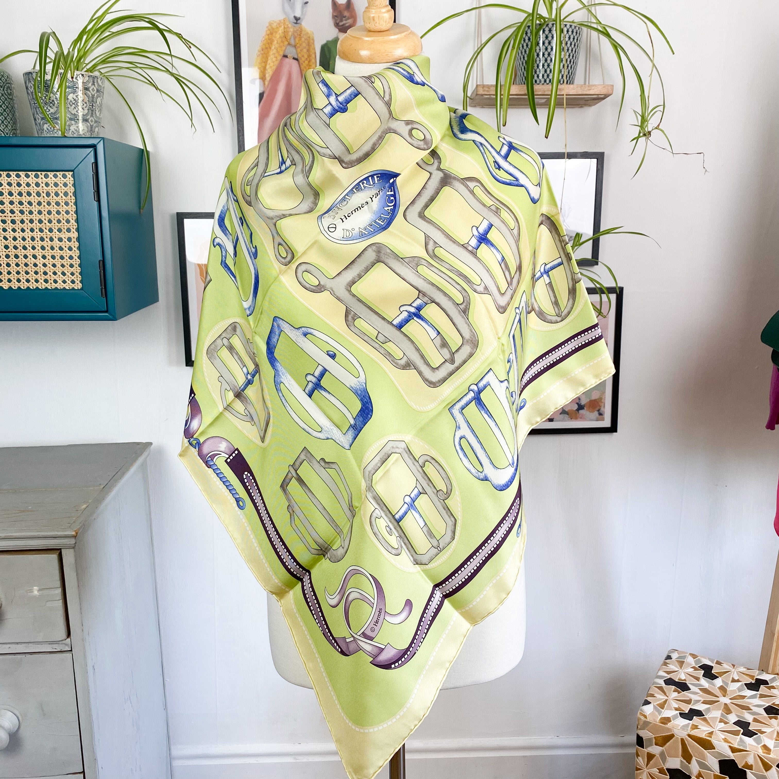 Boxed Hermes Bouclerie D’Attelage Vintage Silk Scarf