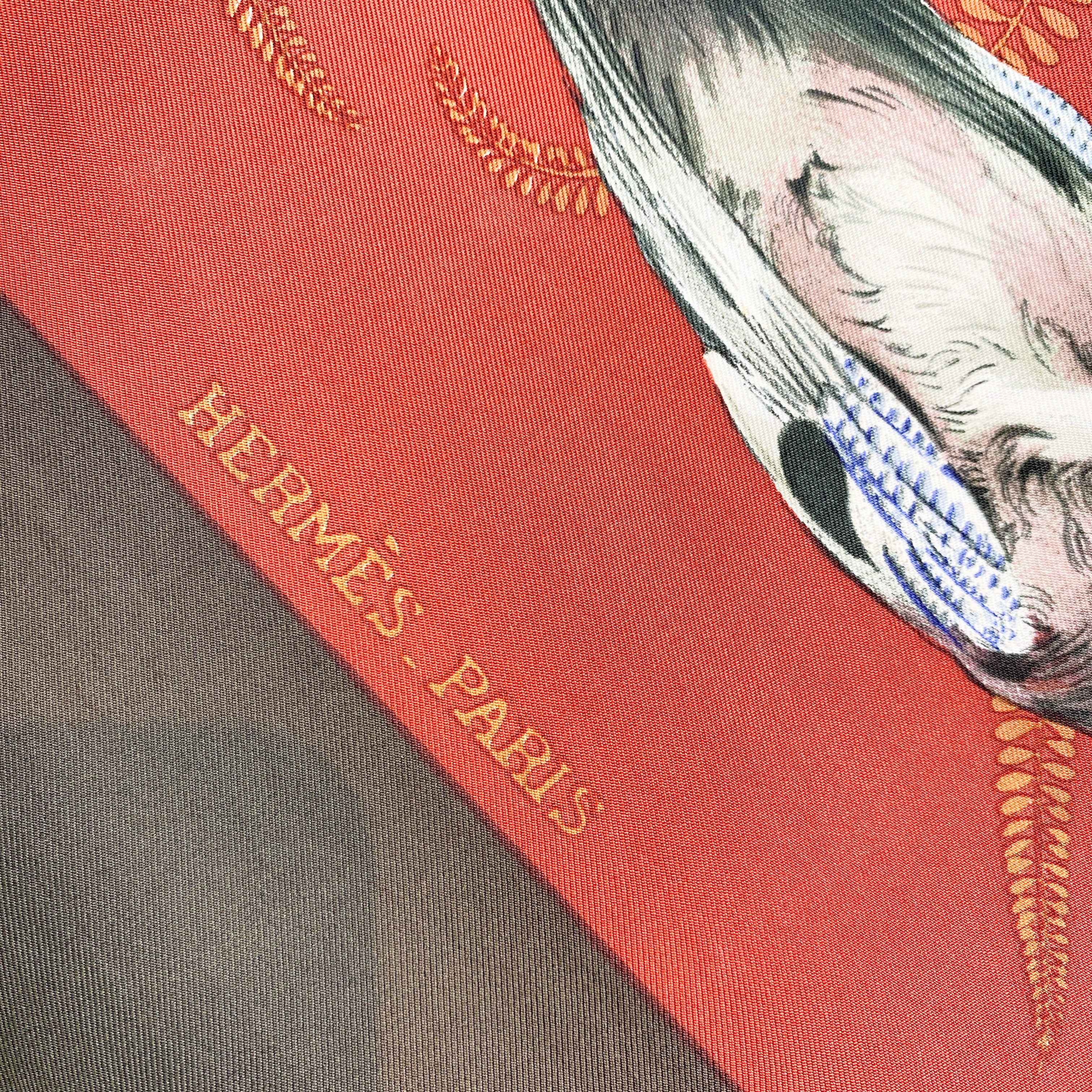 Boxed Hermes Game 1966 Rare Vintage Silk Scarf