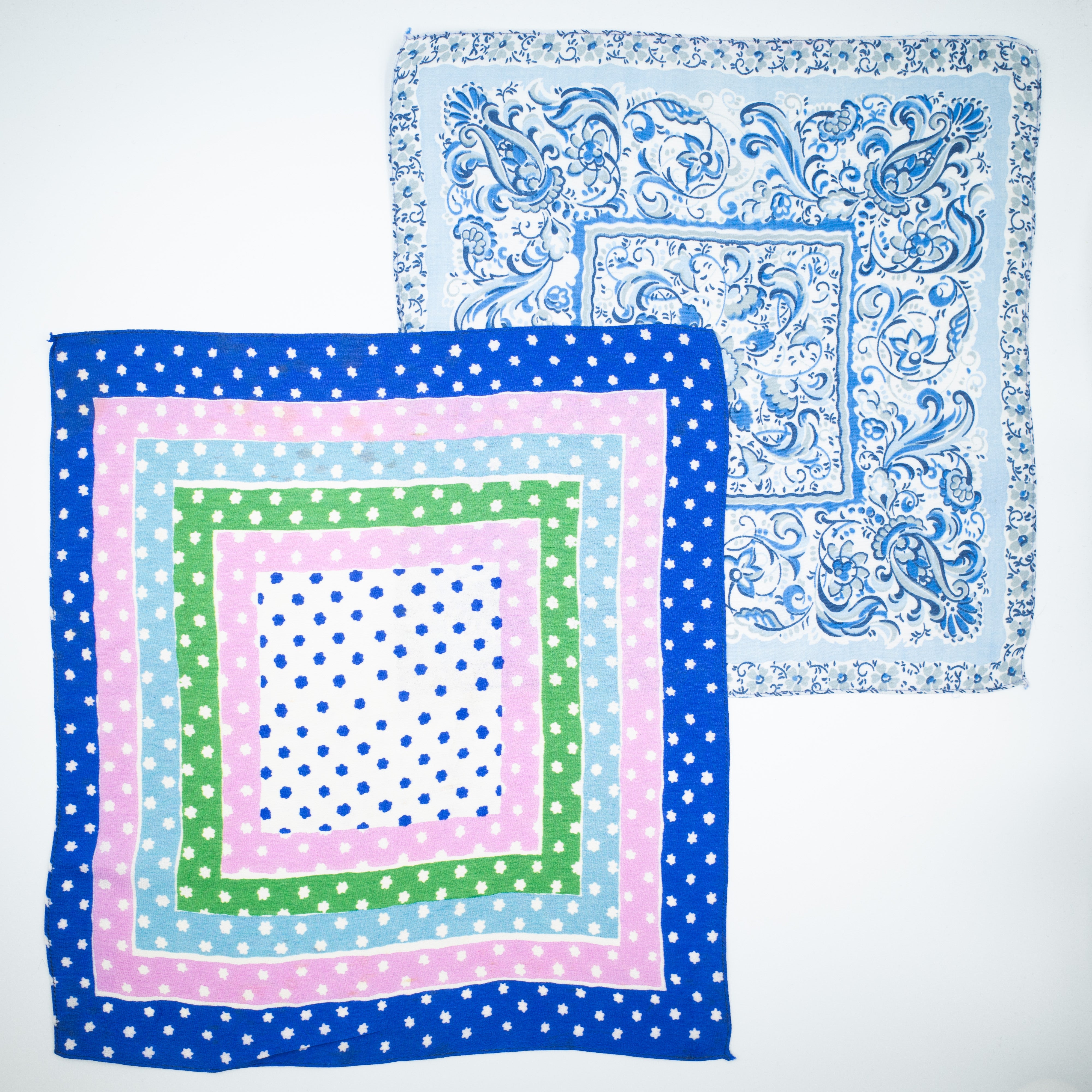 Pair of Small Vintage Silky Hankies