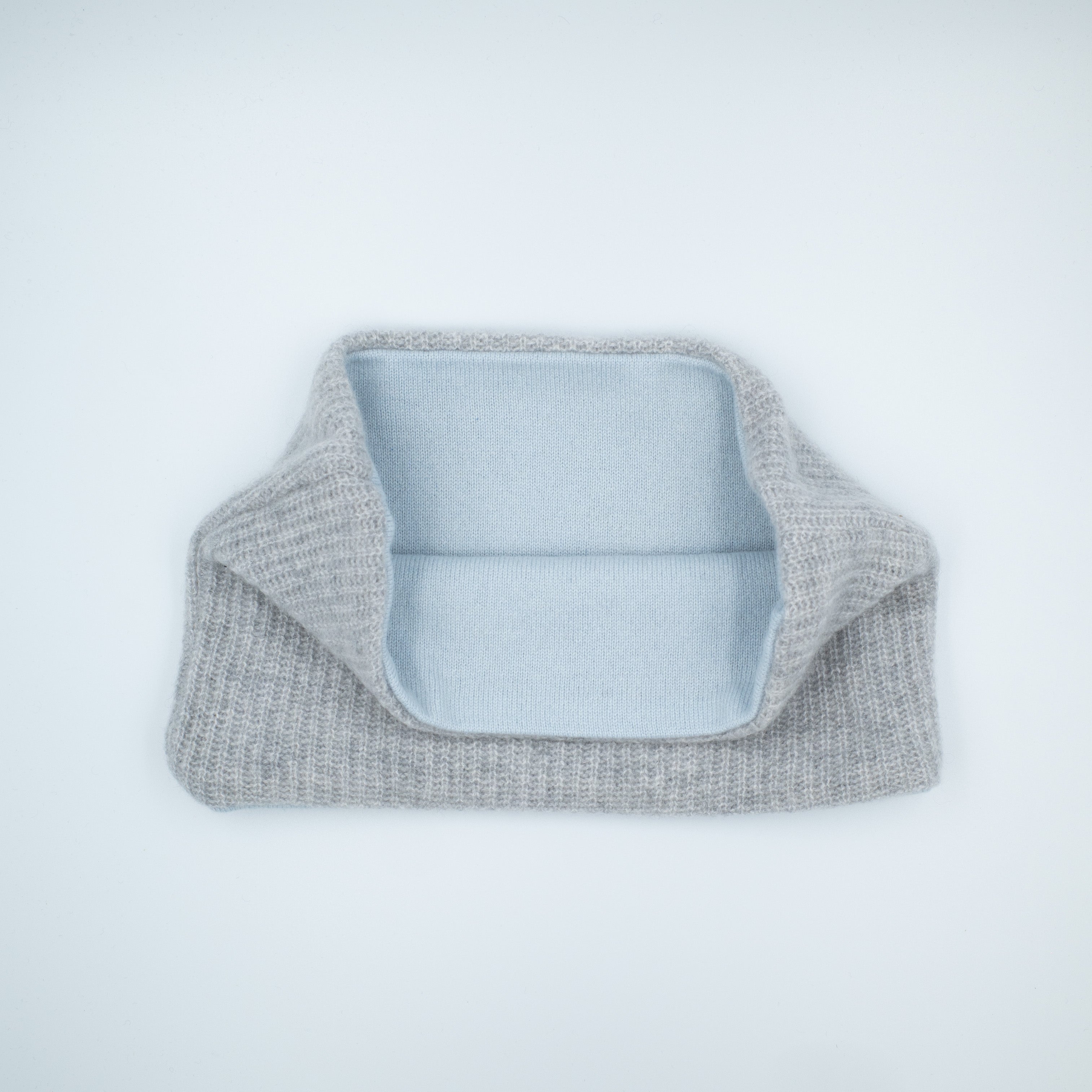 Ribbed Grey and Pale Blue Neck Warmer