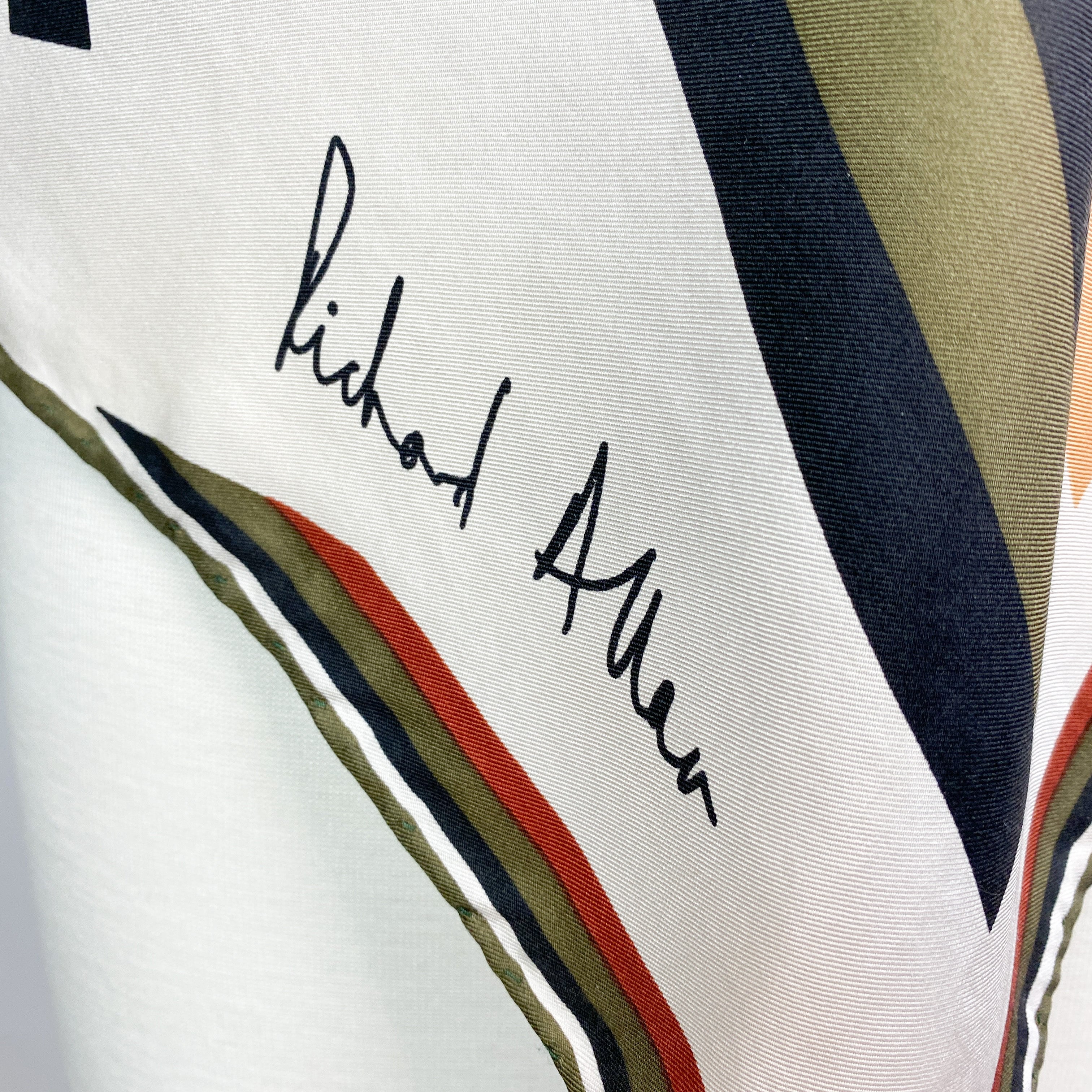1970s Richard Allan Abstract Vintage Silk Scarf