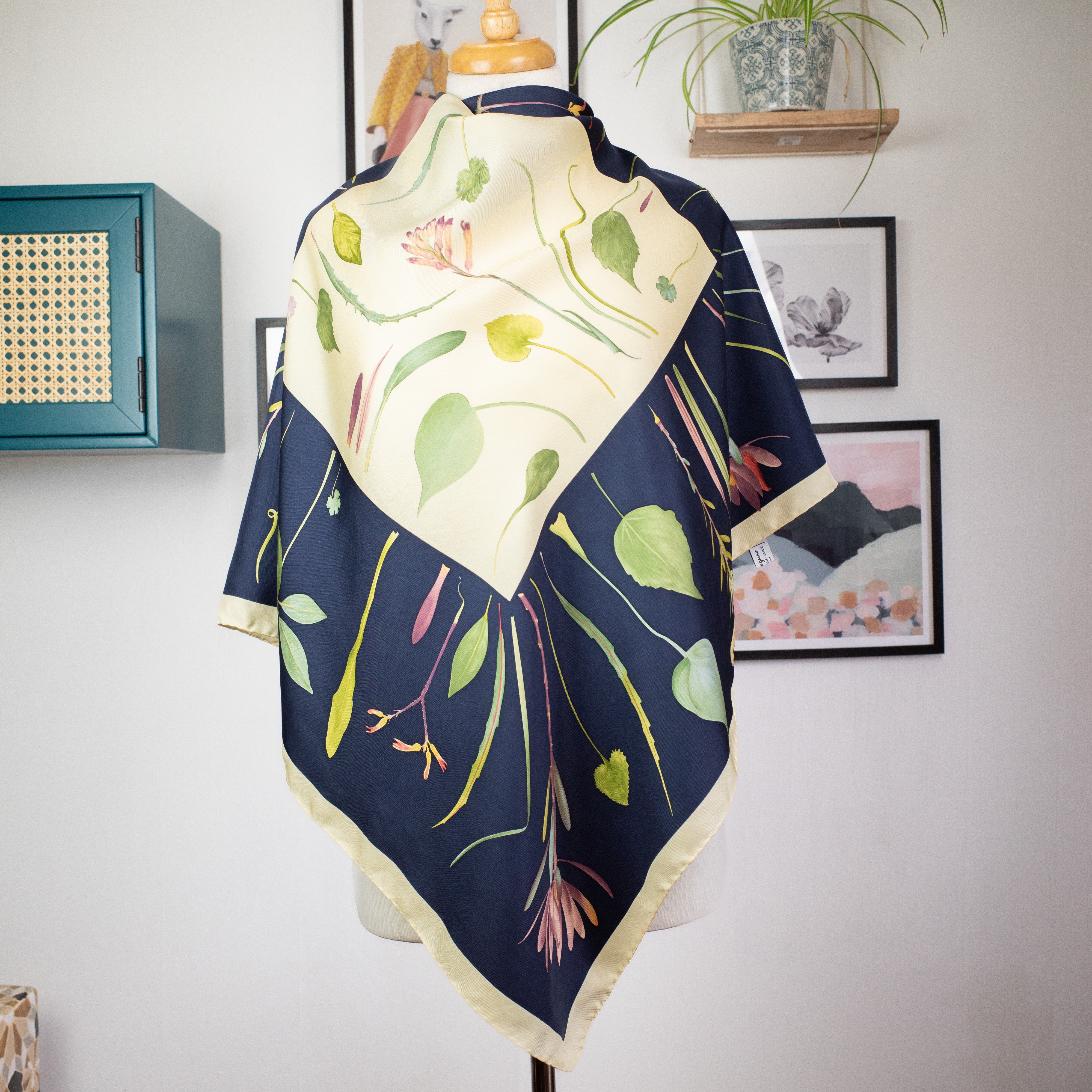 Salvatore Ferragamo Floral Design Vintage Silk Scarf