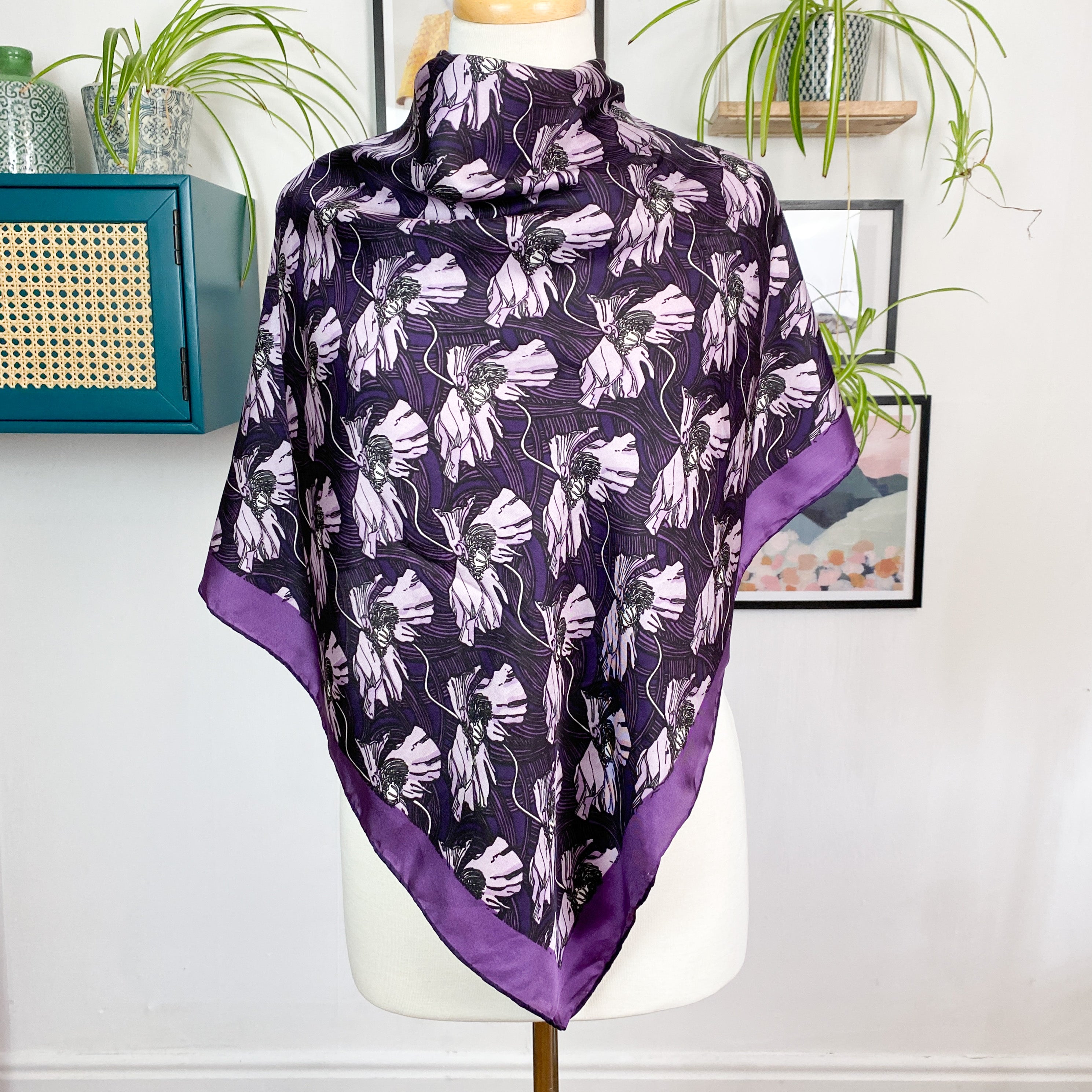 Beckford Silk Floral Vintage Silk Scarf