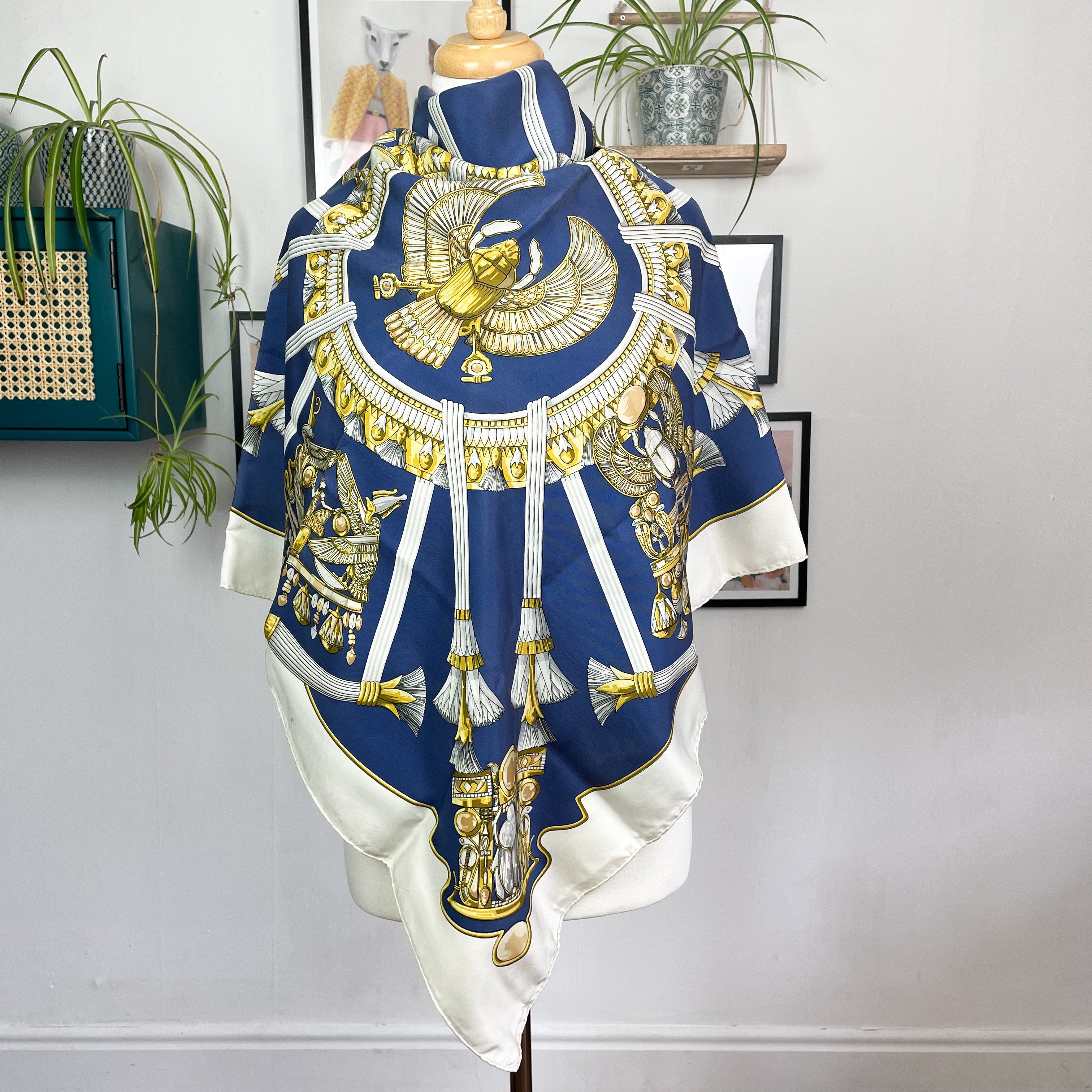 Boxed Hermes Egypt’s 1970 Vintage Silk Scarf