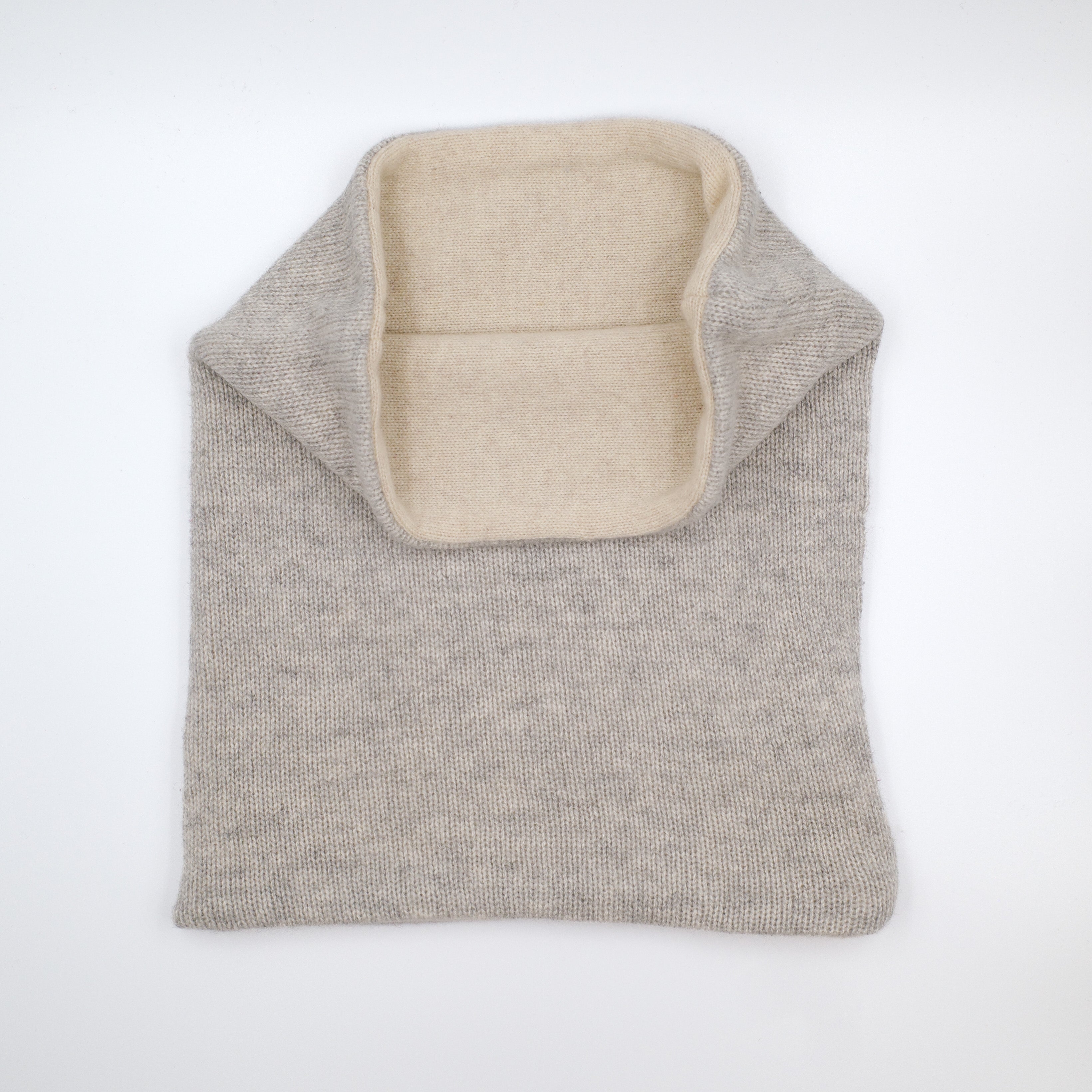 Light Grey and Oatmeal Luxury Double Layered Snood
