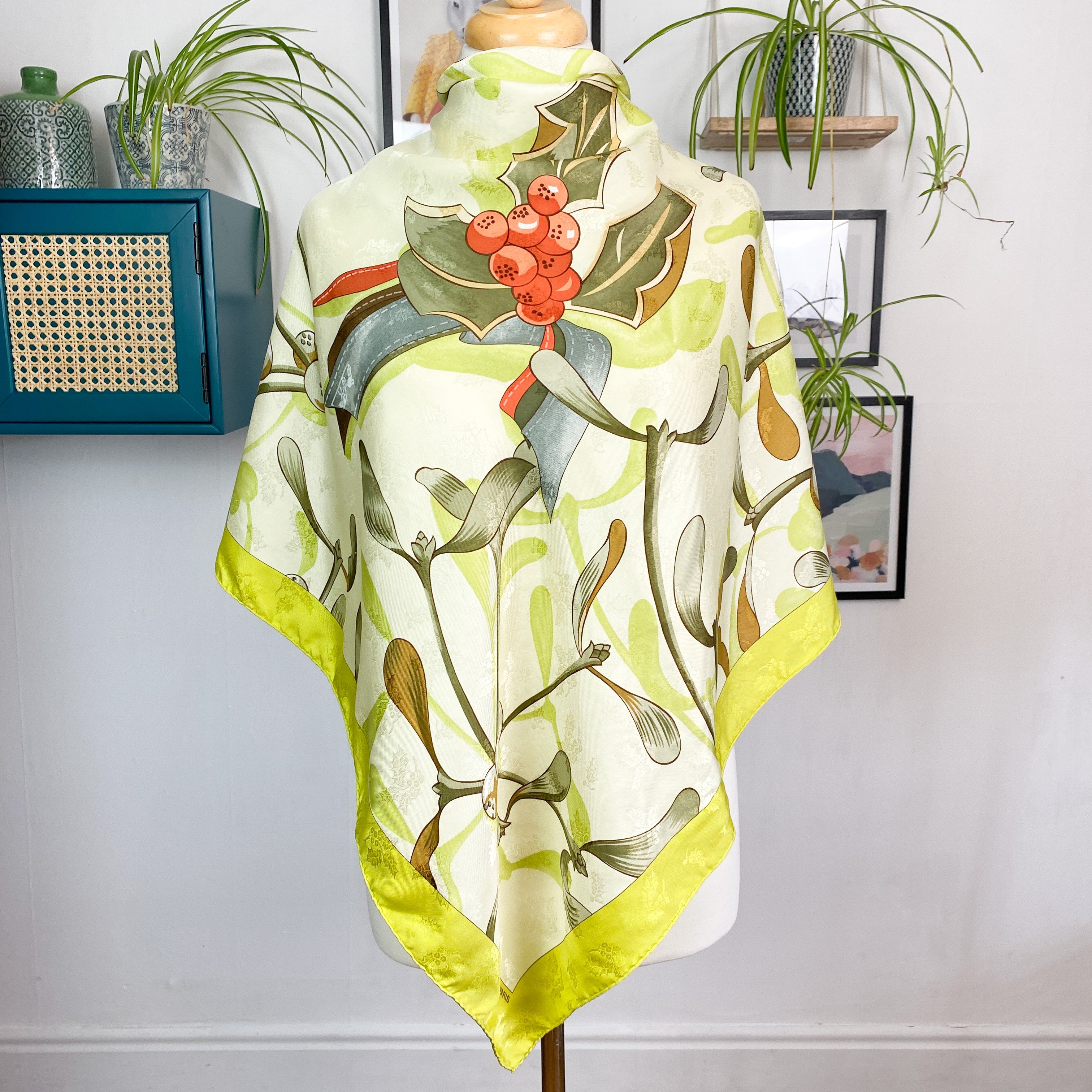 Boxed Hermes Neige d’Anton 2001 Vintage Silk Scarf