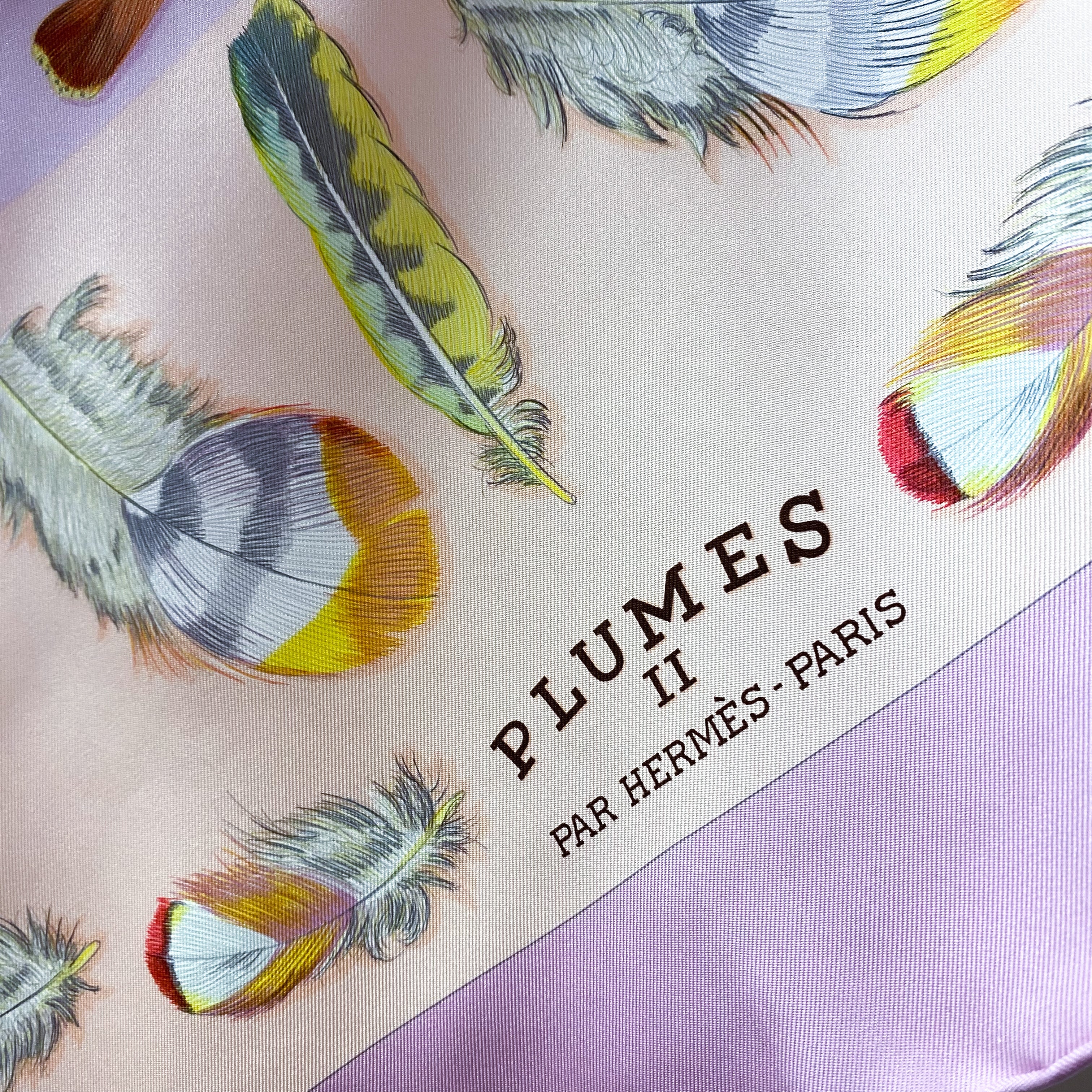 Boxed Hermes Plumes II Designer Silk Scarf