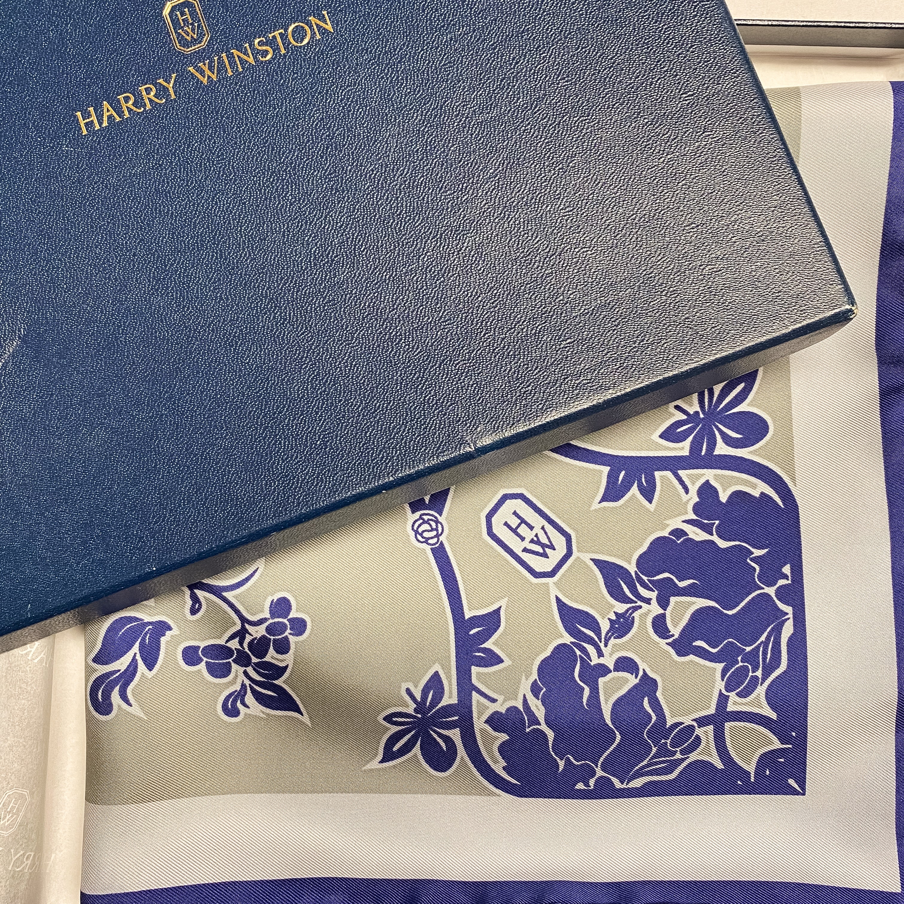 Boxed Harry Winston Designer Silk Scarf