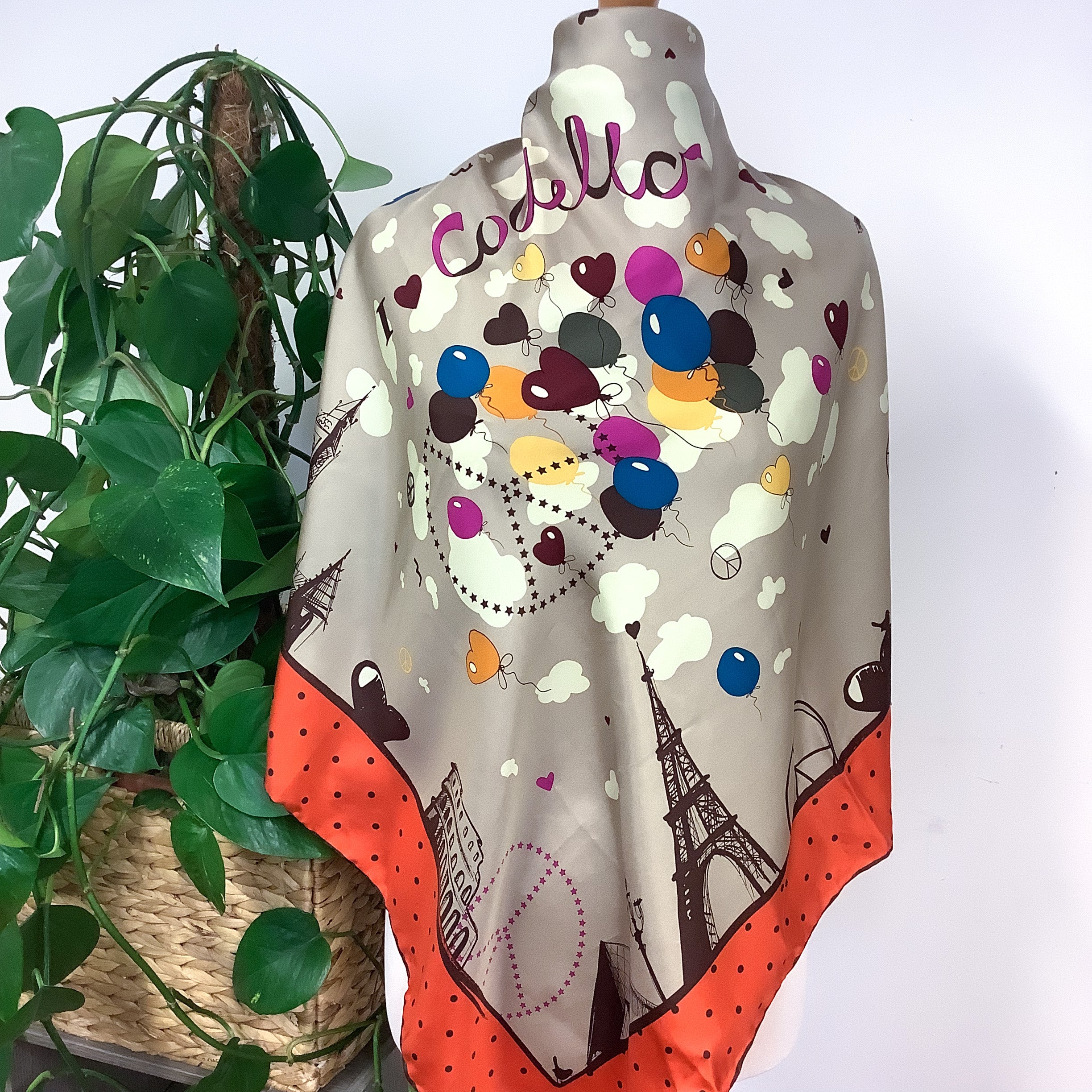 Large Codello Paris Design Modern Silk Scarf