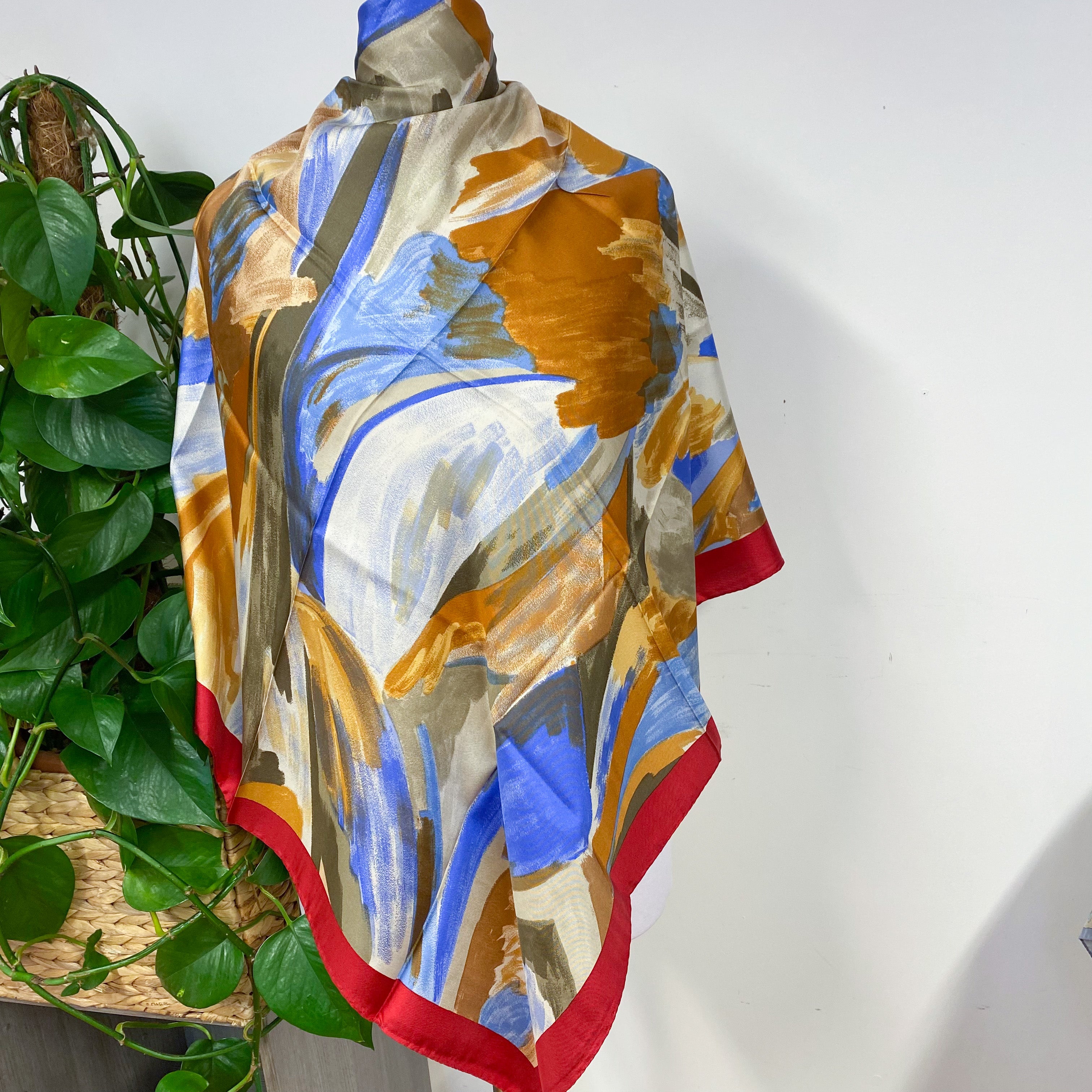 Italian Abstract Design Silk Scarf