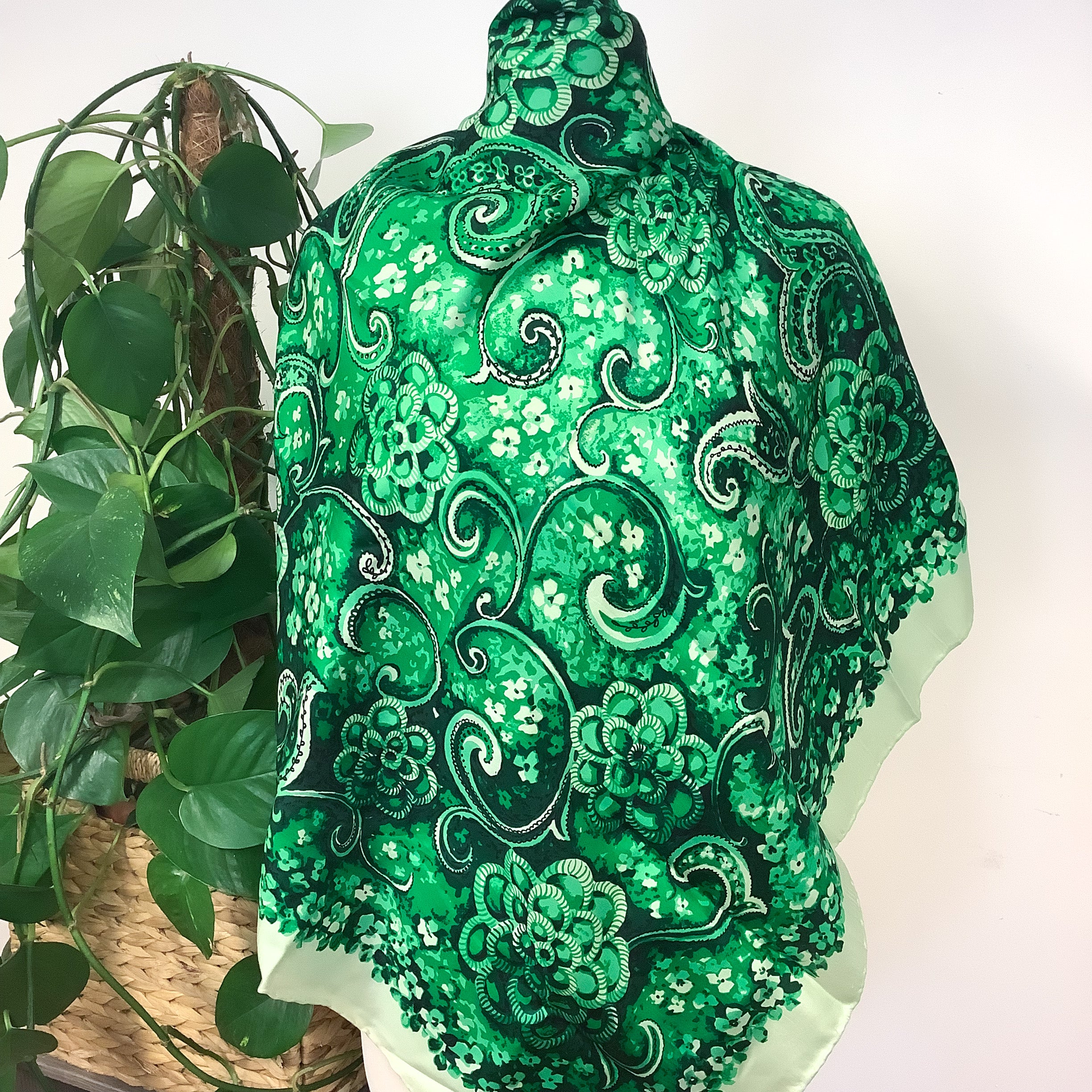 Jacqmar 1960s Floral Vintage Silk Scarf