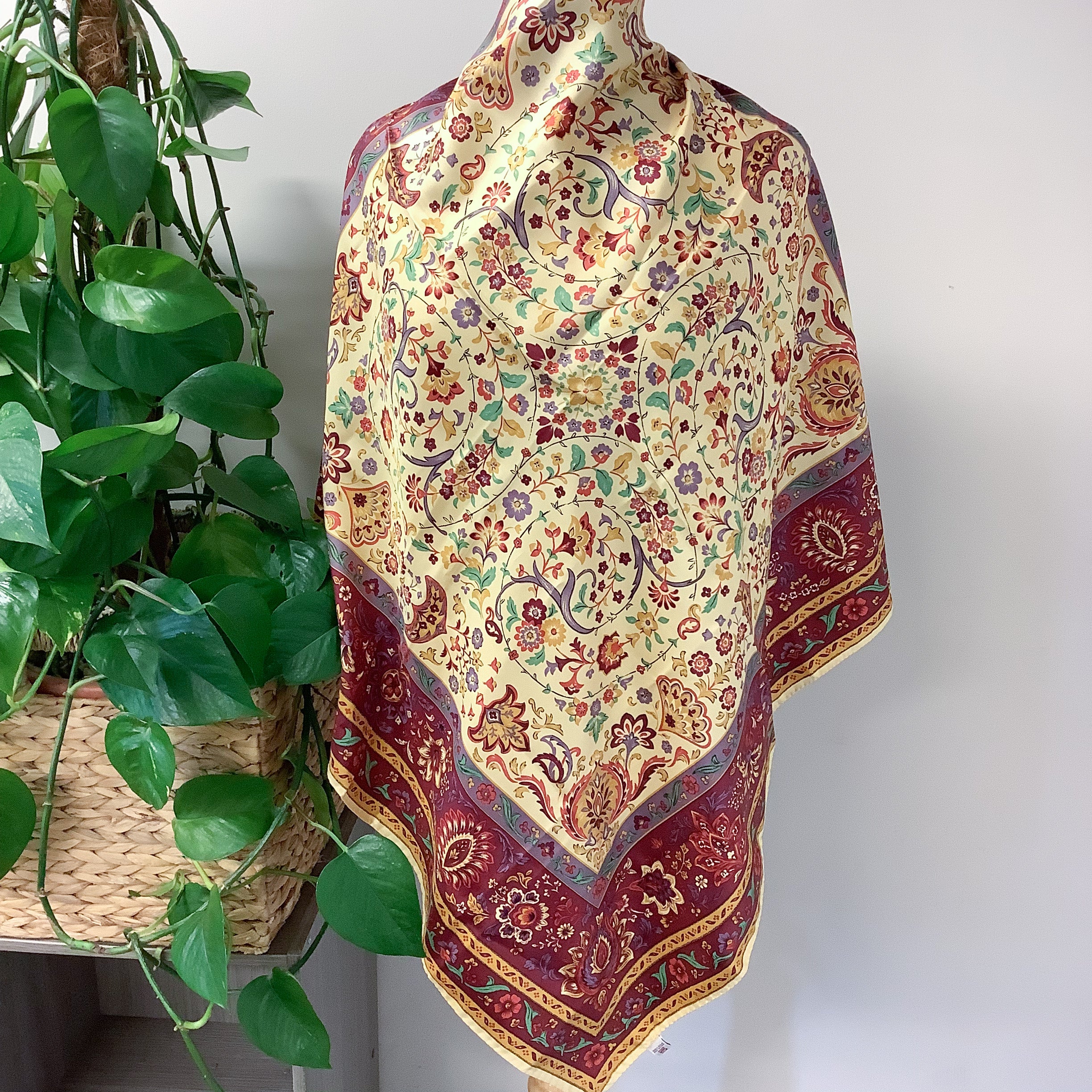 Large Past Times Floral Silk Scarf