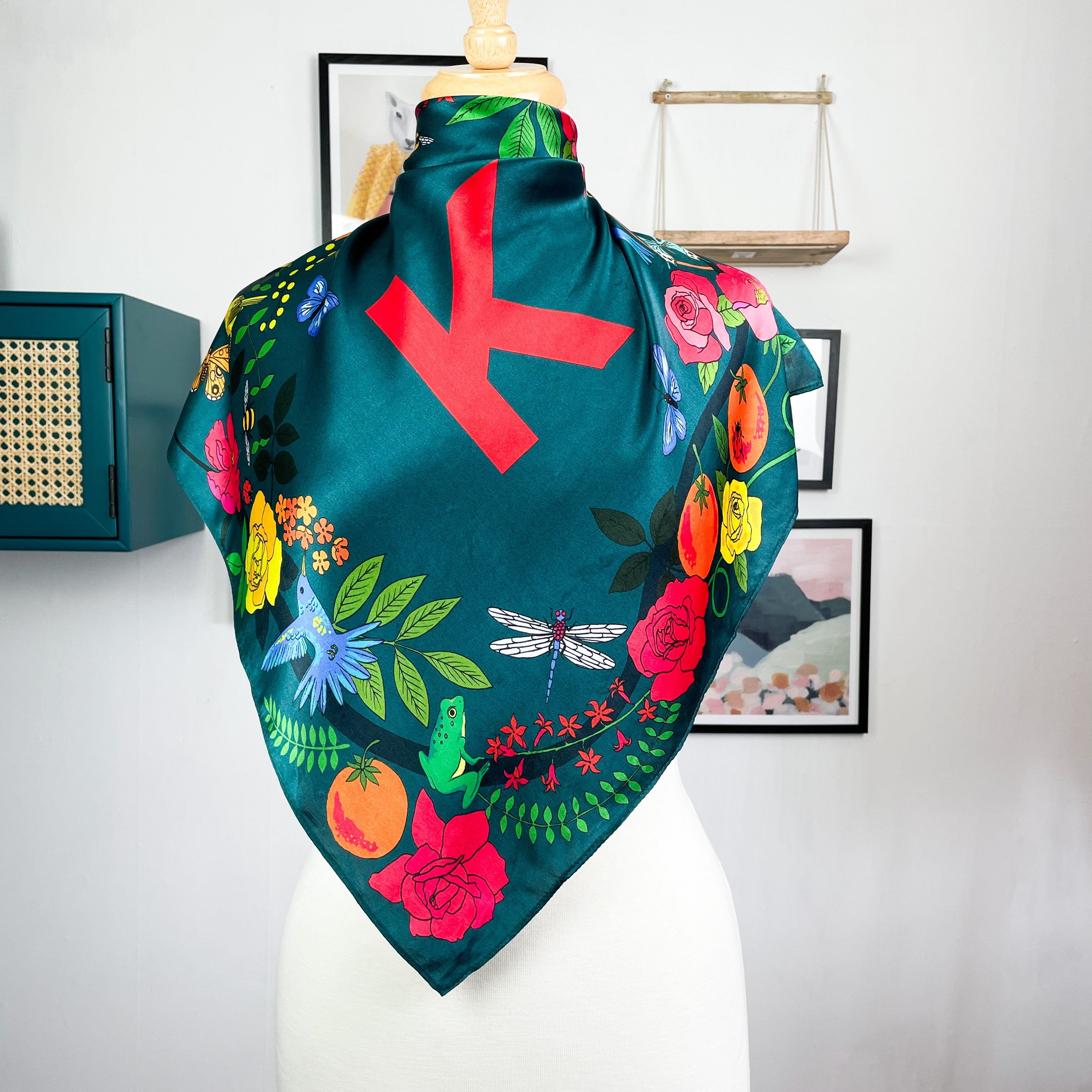 Karen Mabon Alphabet’K’ Designer Silk Scarf