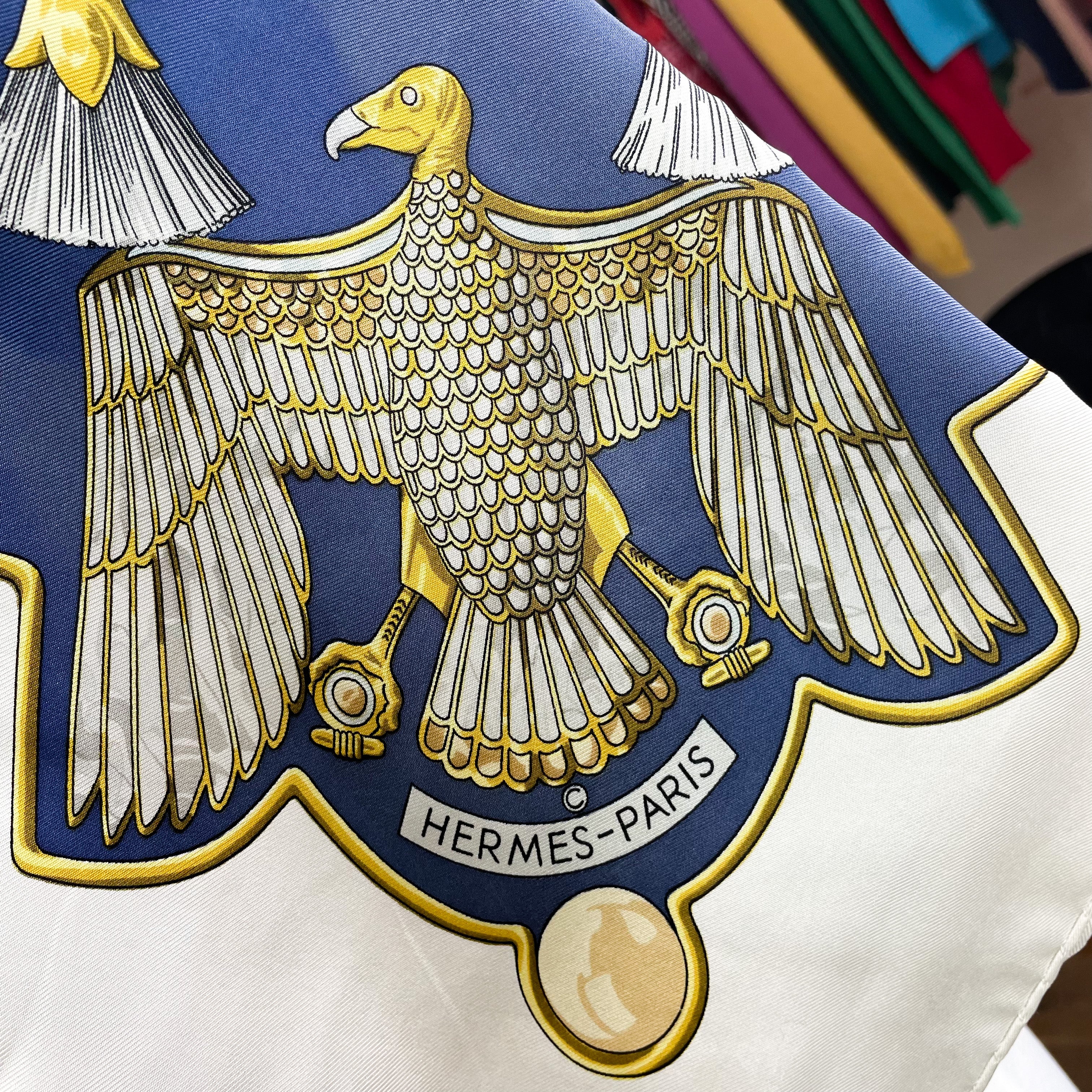 Boxed Hermes Egypt’s 1970 Vintage Silk Scarf