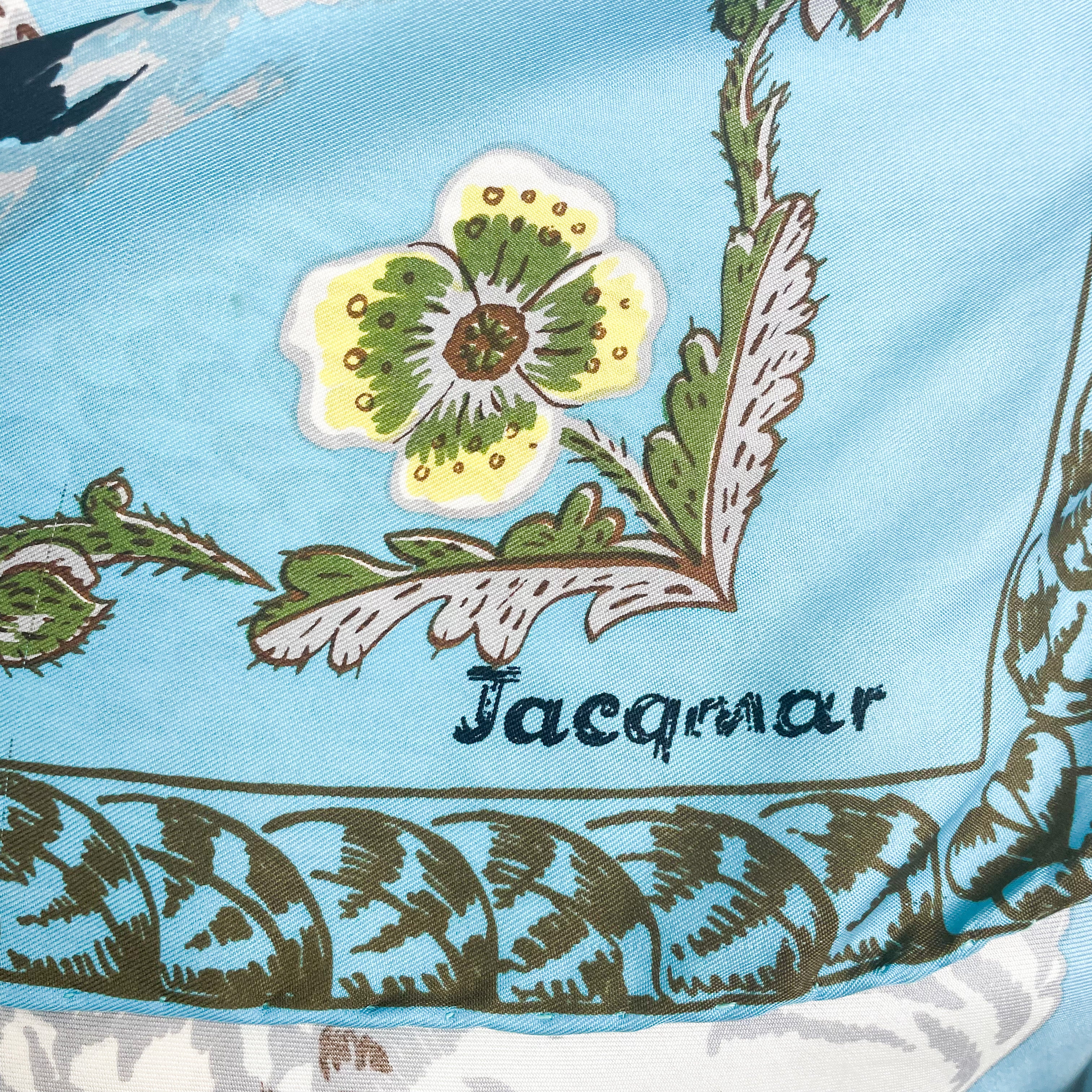1960s Jacqmar Owl Design Vintage Silk Scarf