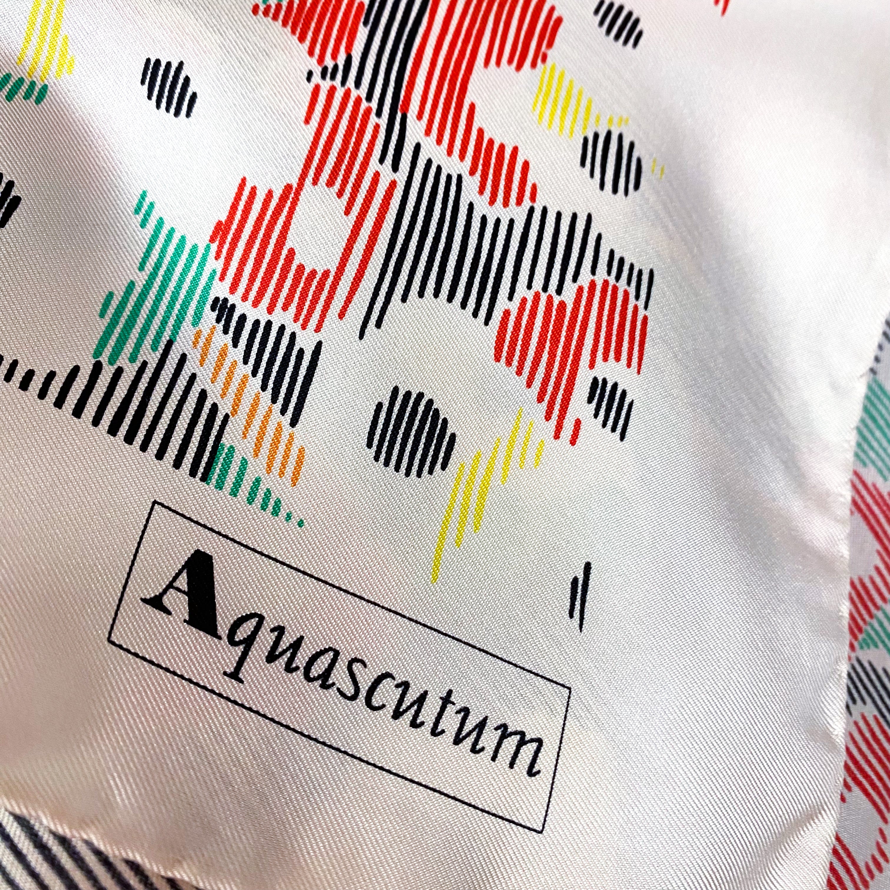 Aquascutum Abstract Floral Vintage Silk Scarf