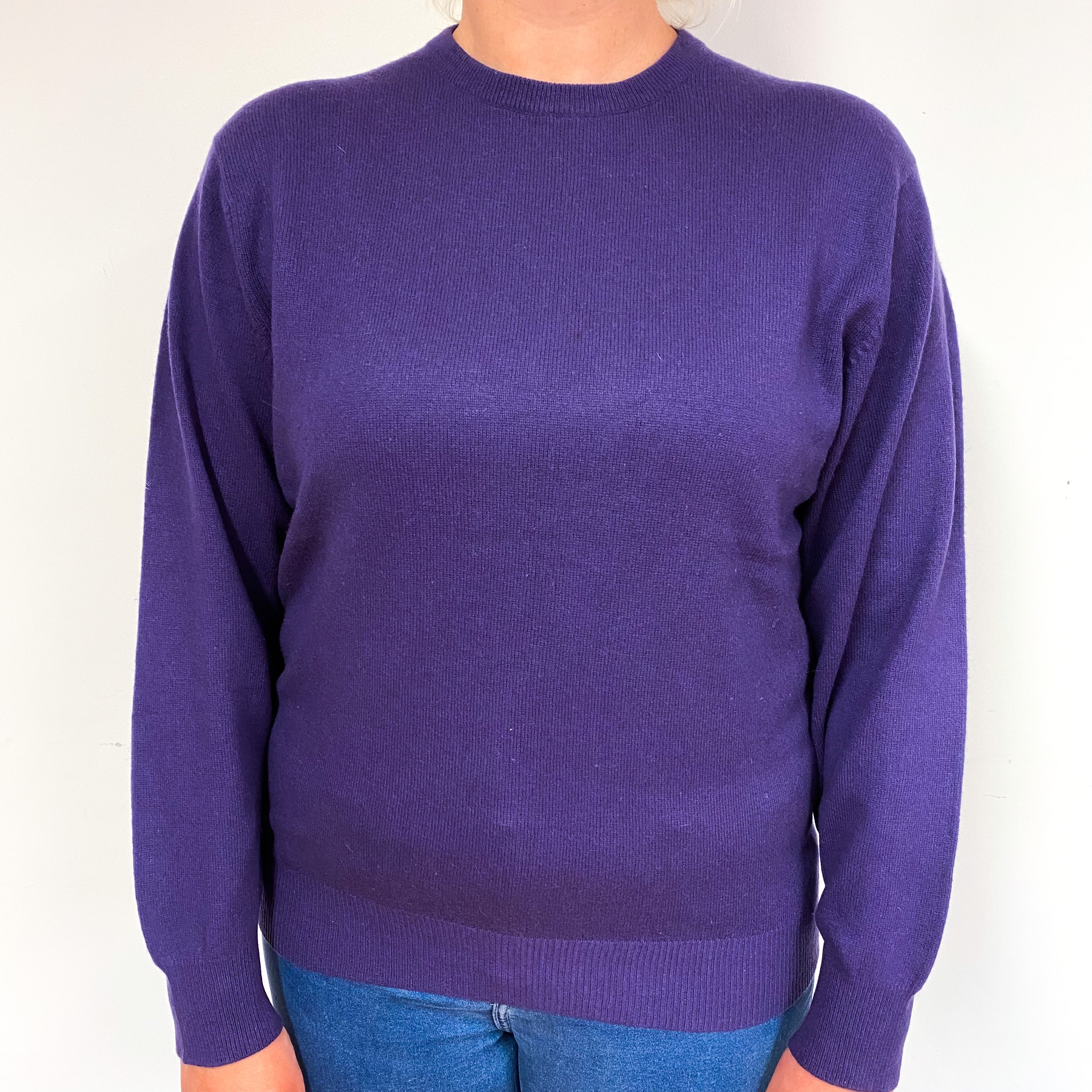 Pansy Purple Cashmere Crew Neck Jumper Large