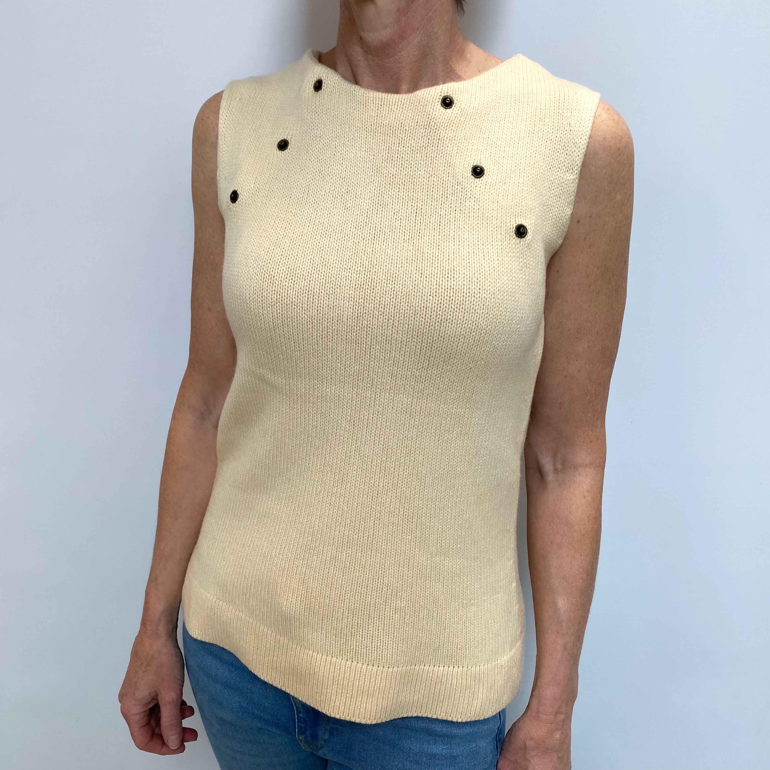 Scottish Cream Cashmere Crew Neck Jumper Small