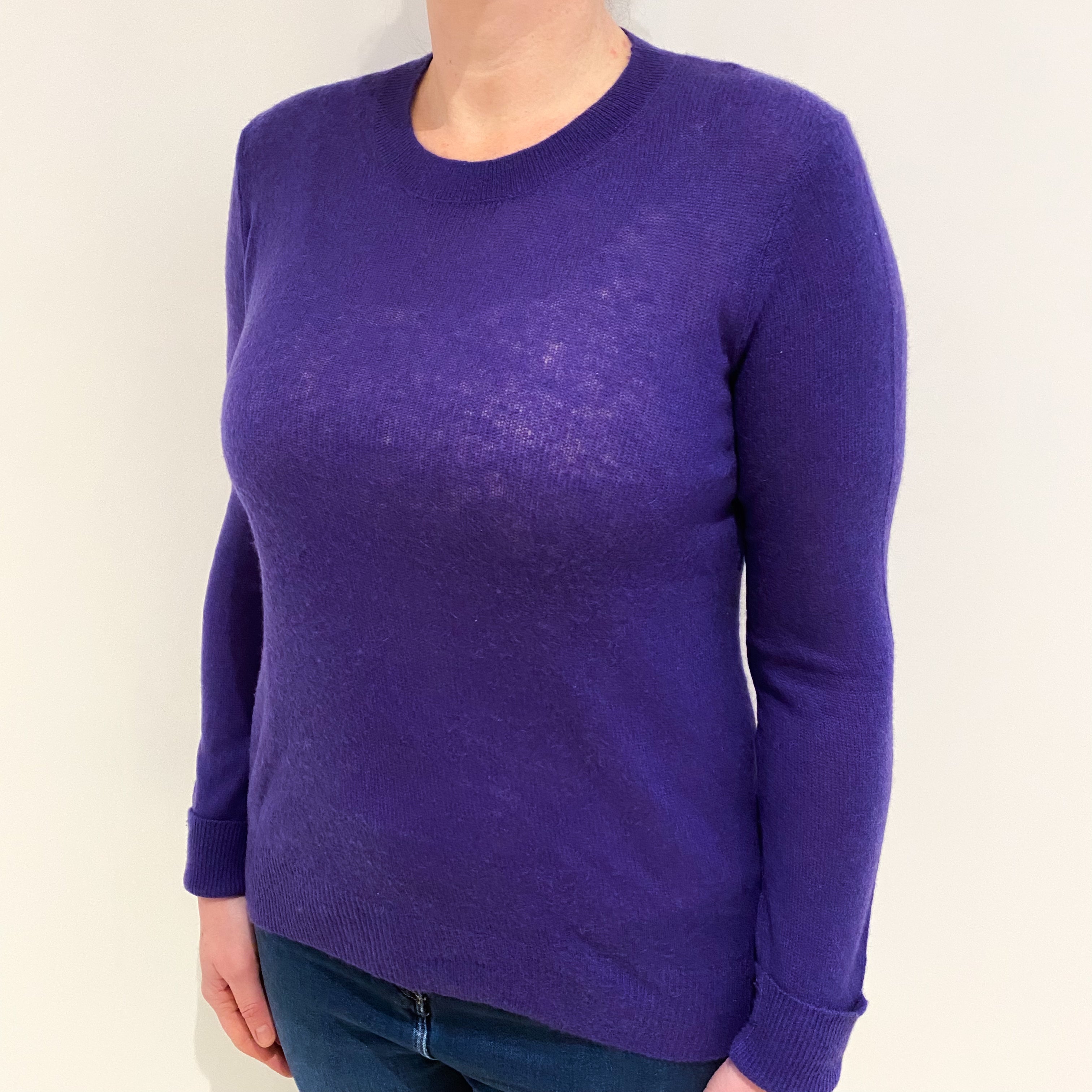 Cos Pansy Purple Cashmere Crew Neck Jumper Large