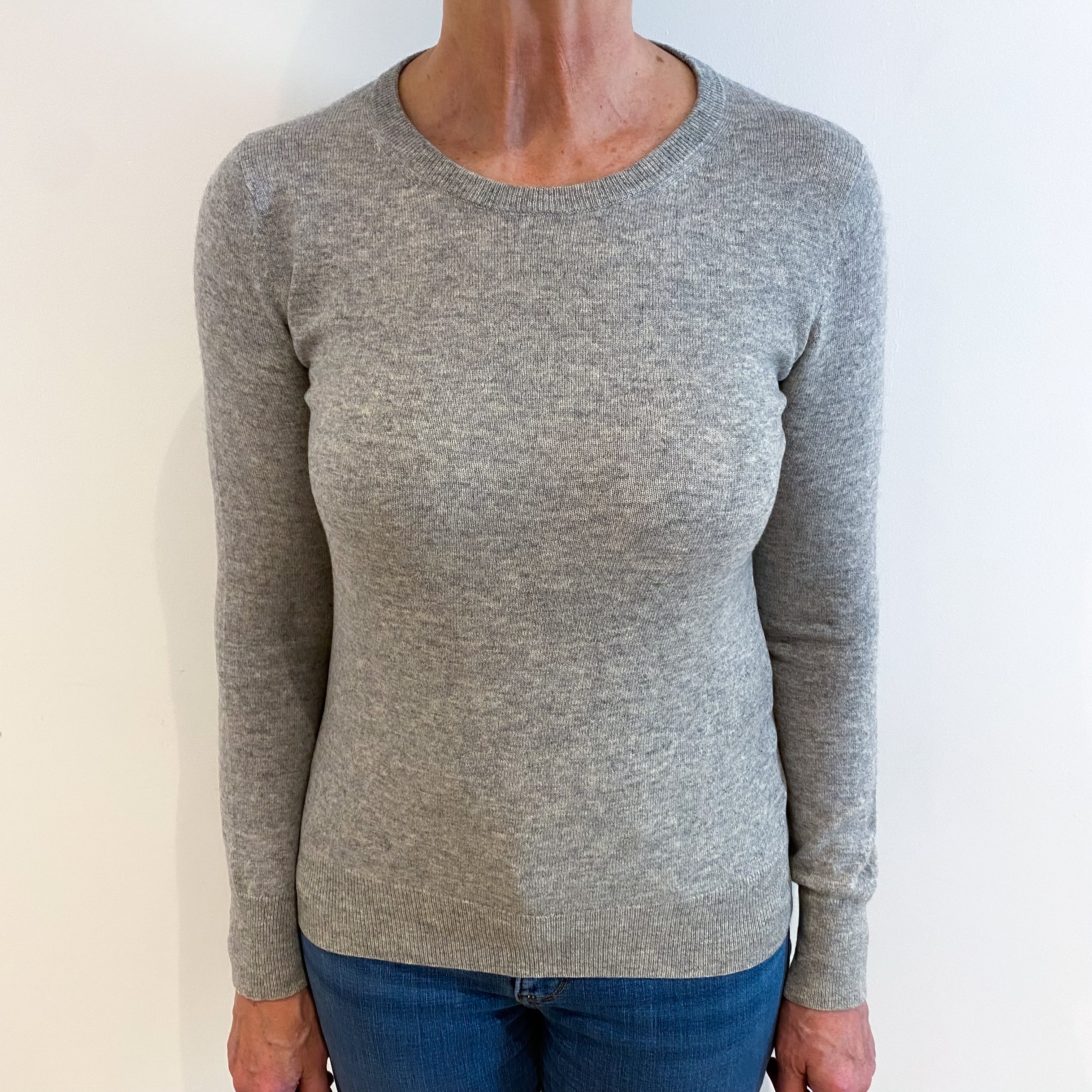 Smoke Grey Cashmere Crew Neck Jumper Medium