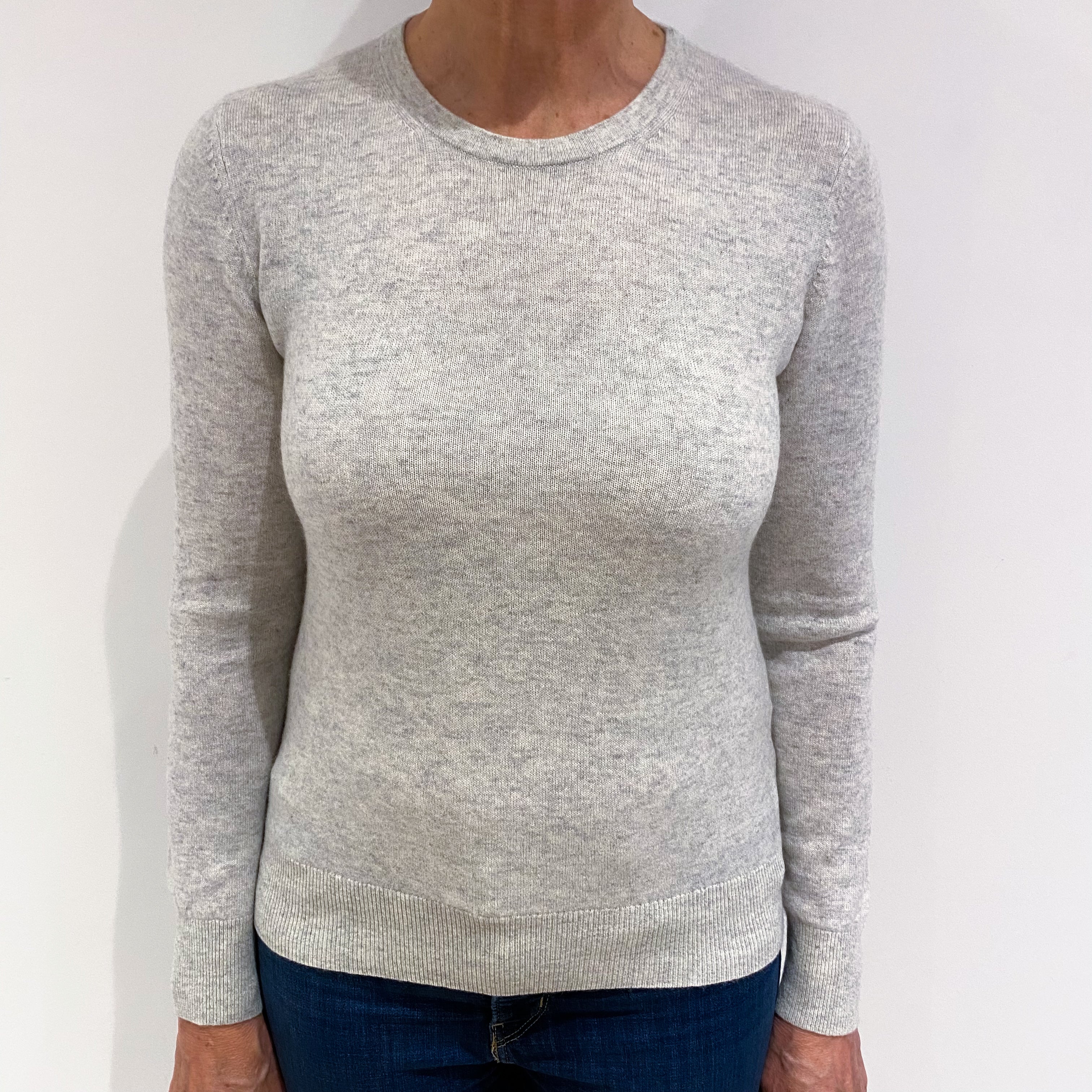 Mist Grey Cashmere Crew Neck Jumper Medium