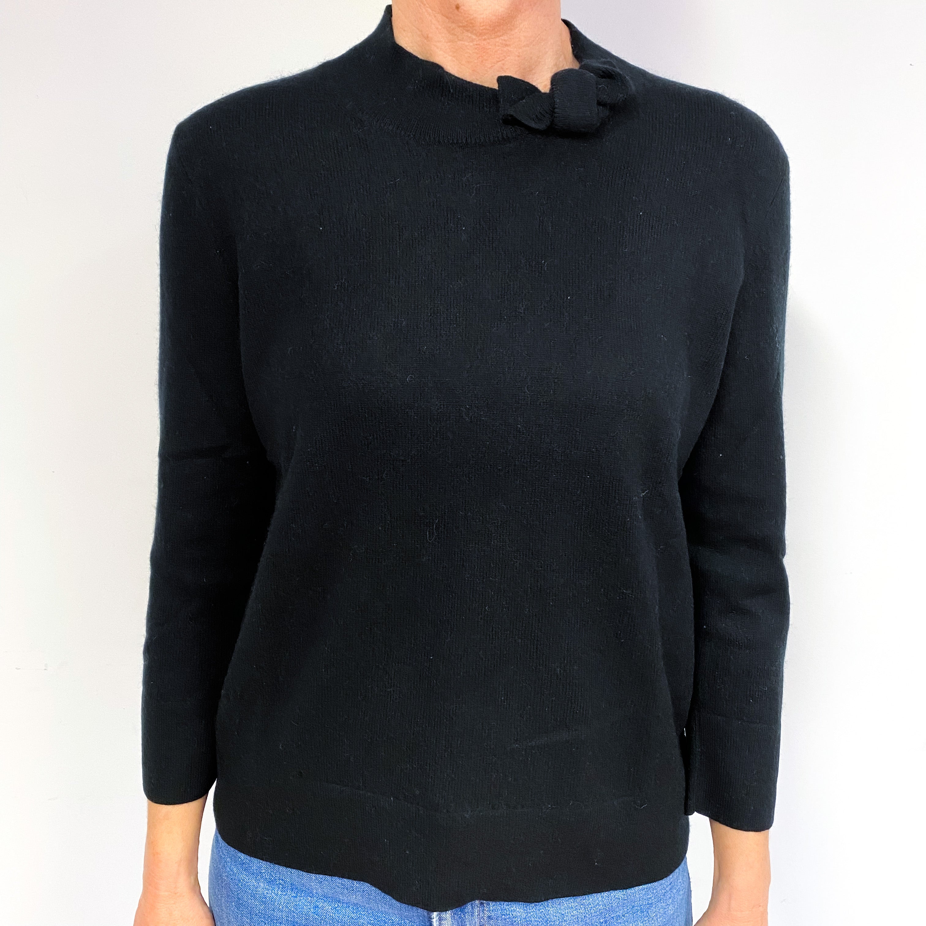 Black Cashmere Crew Neck Jumper Medium