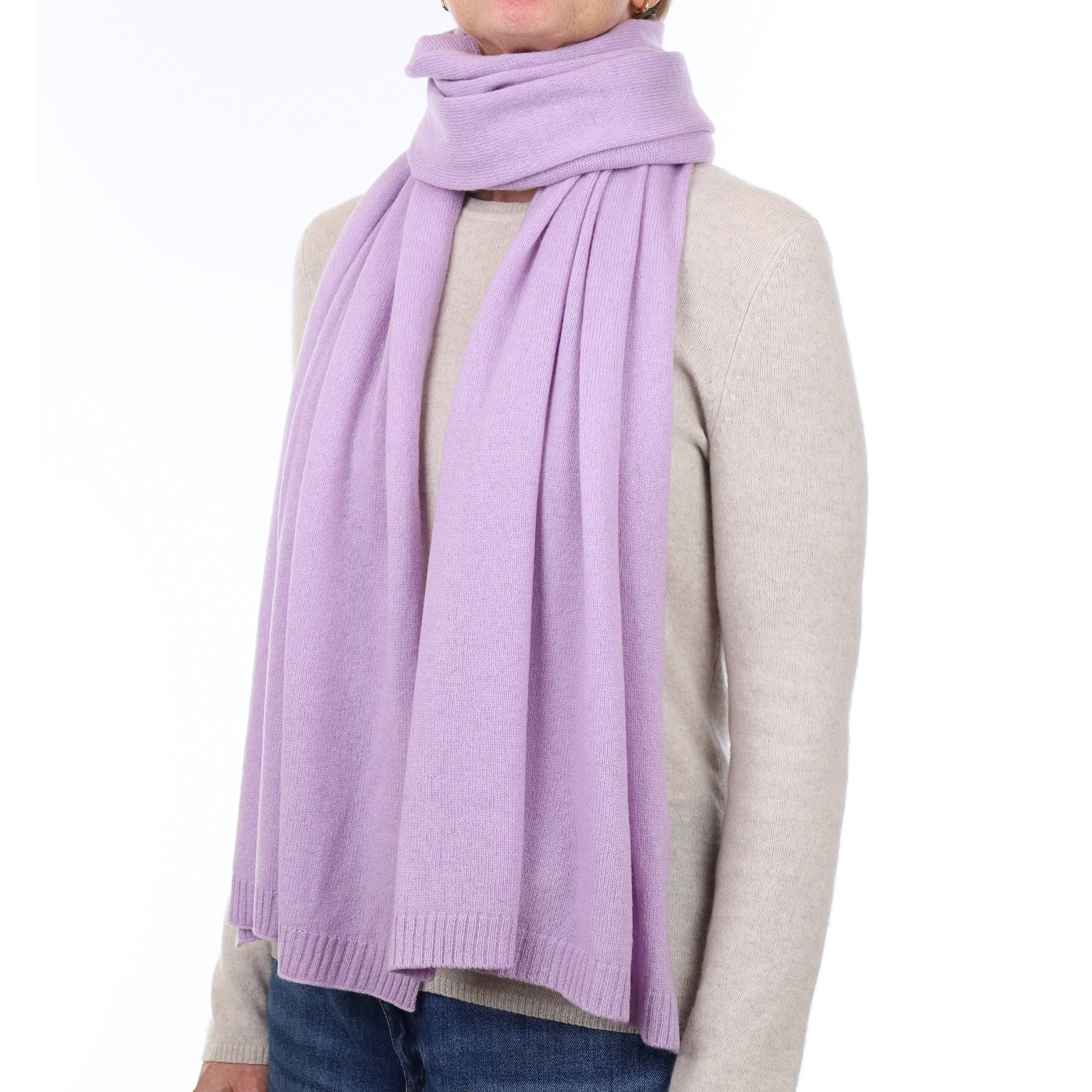 Brand New Pale Lavender Recycled Cashmere Wrap