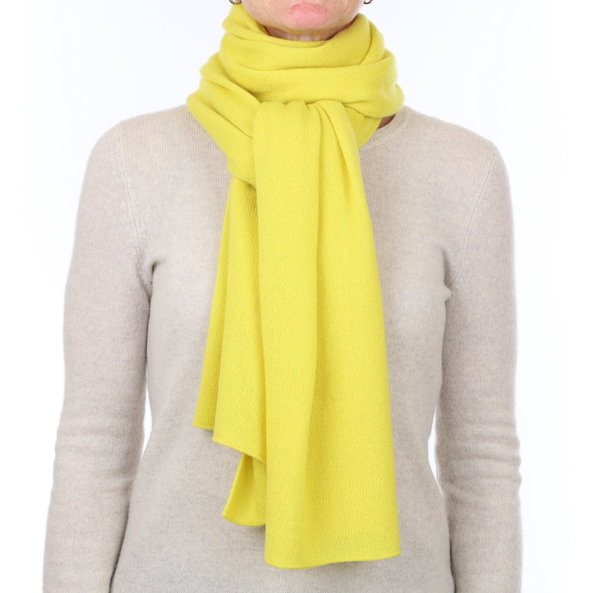Brand New Scottish Lemon Yellow Gauzy Cashmere Wrap