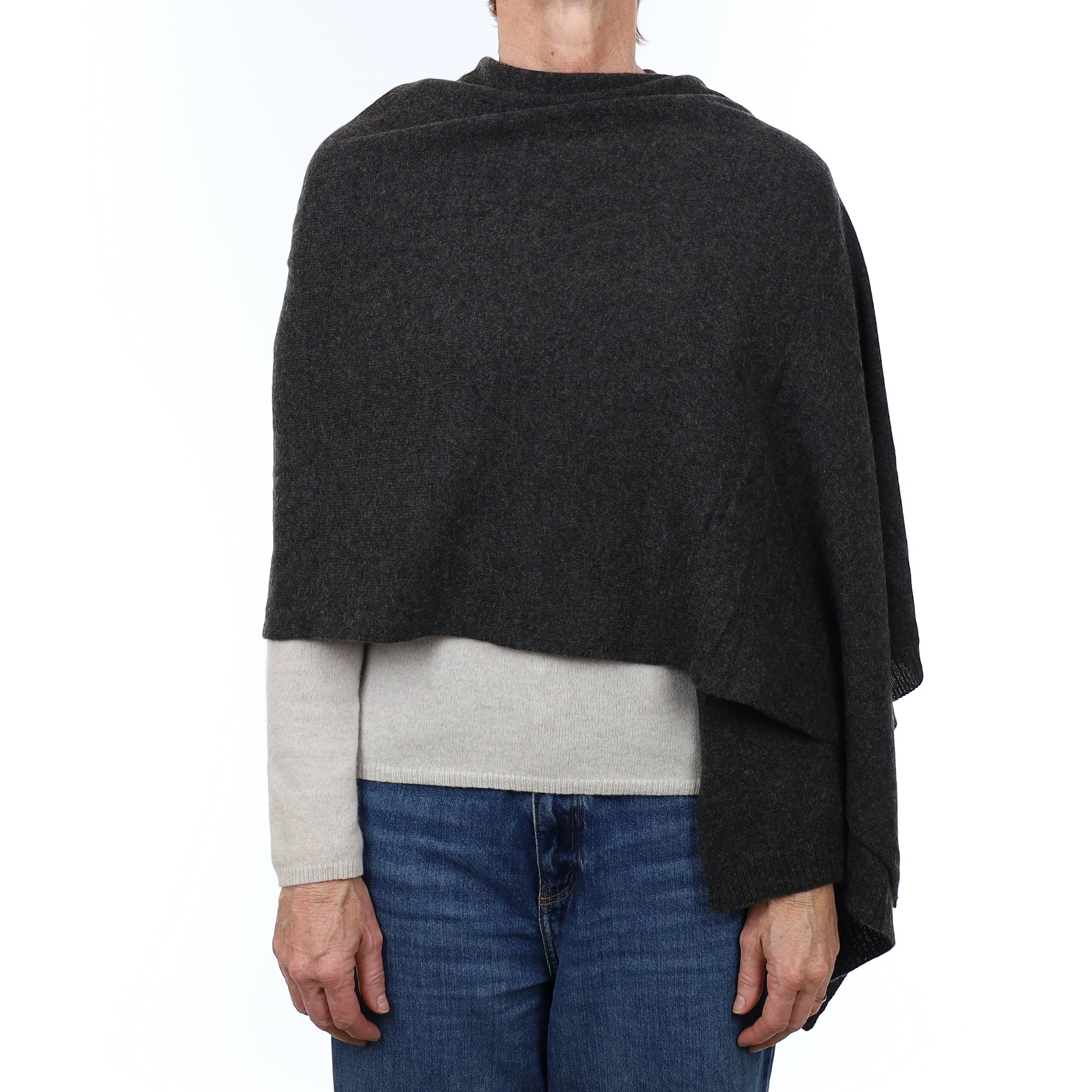 Brand New Graphite Grey Recycled Cashmere Wrap