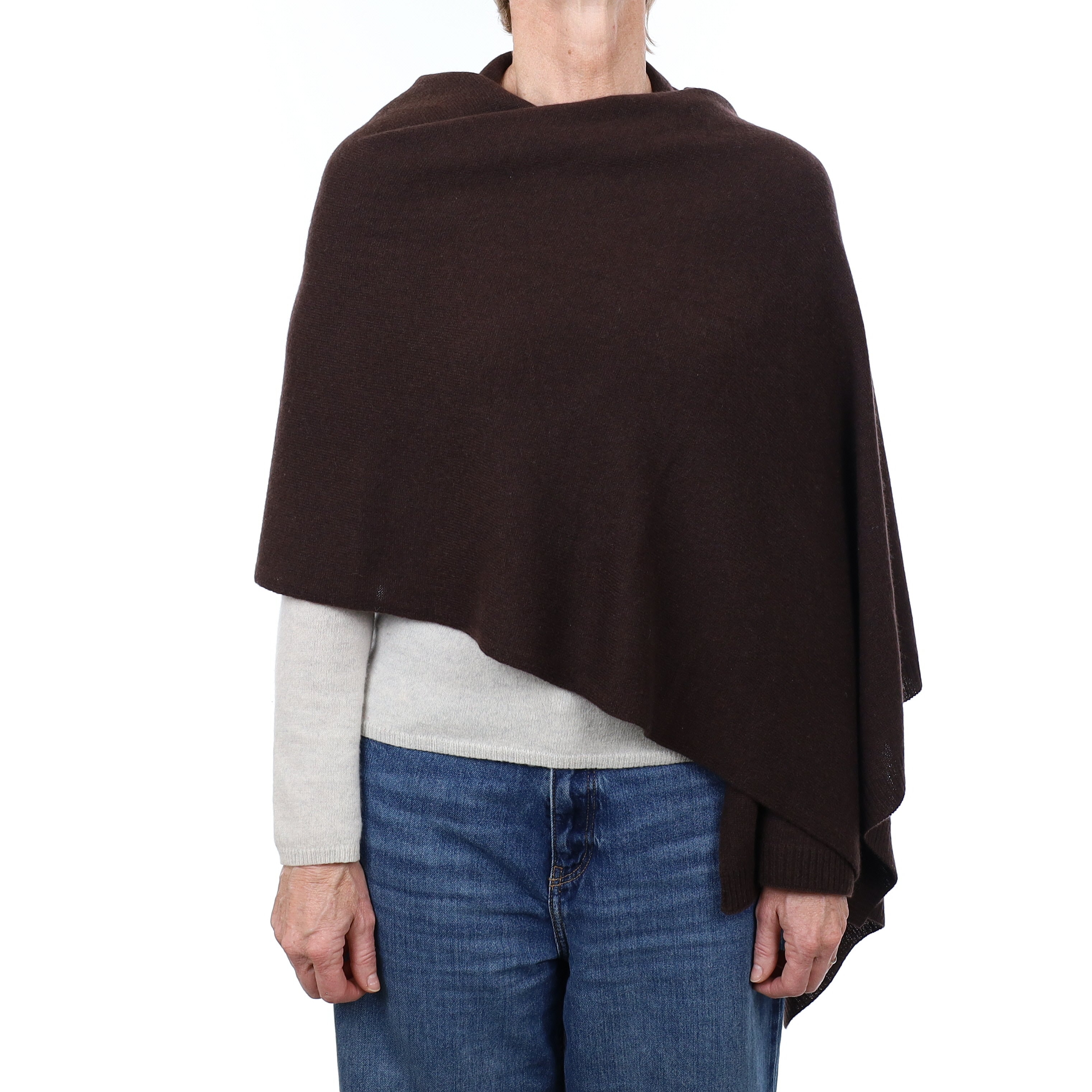 Brand New Black Coffee Recycled Cashmere Wrap