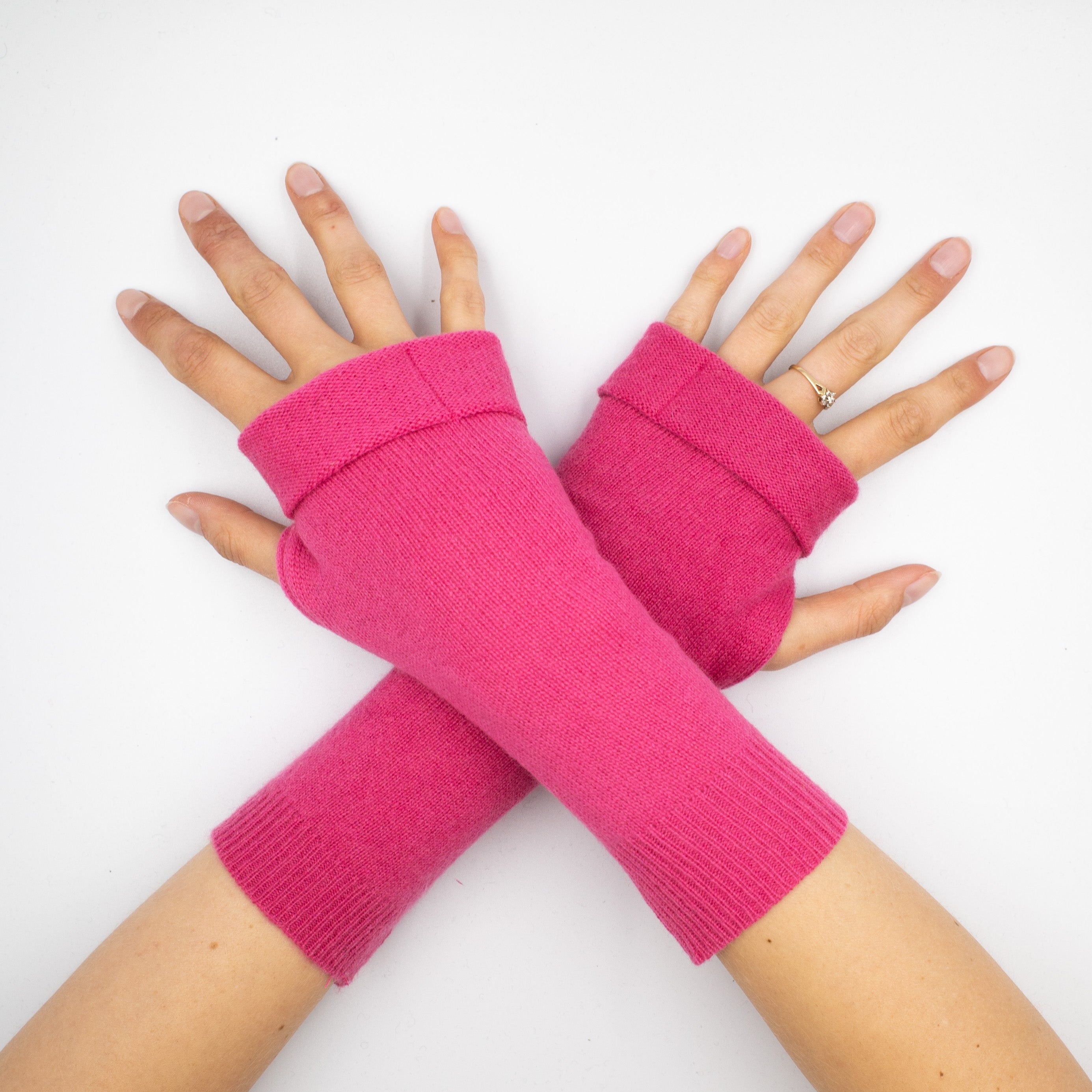 Sweet Pea Pink Fingerless Gloves