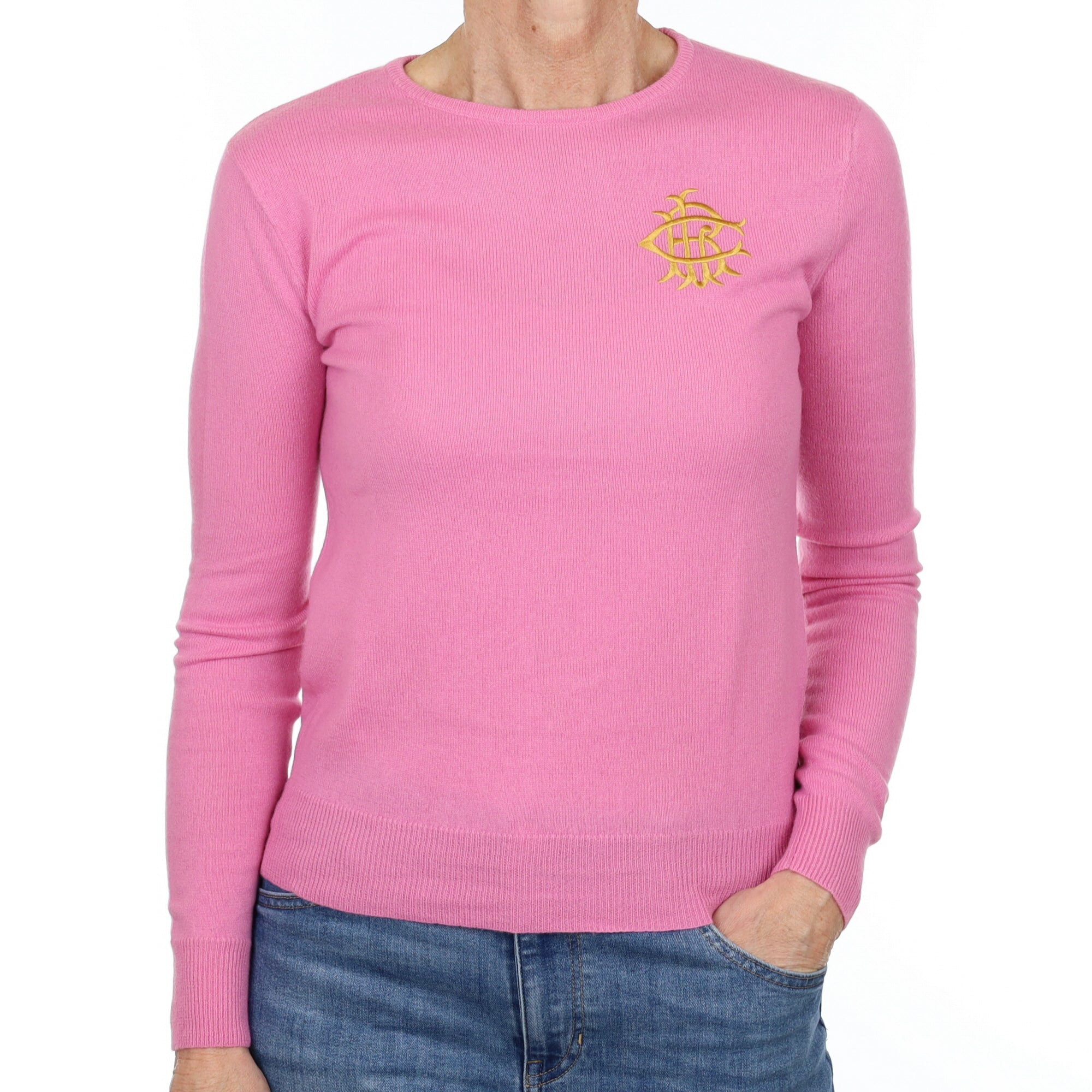 Ralph Lauren Bubblegum Pink Cashmere Crew Neck Jumper Small