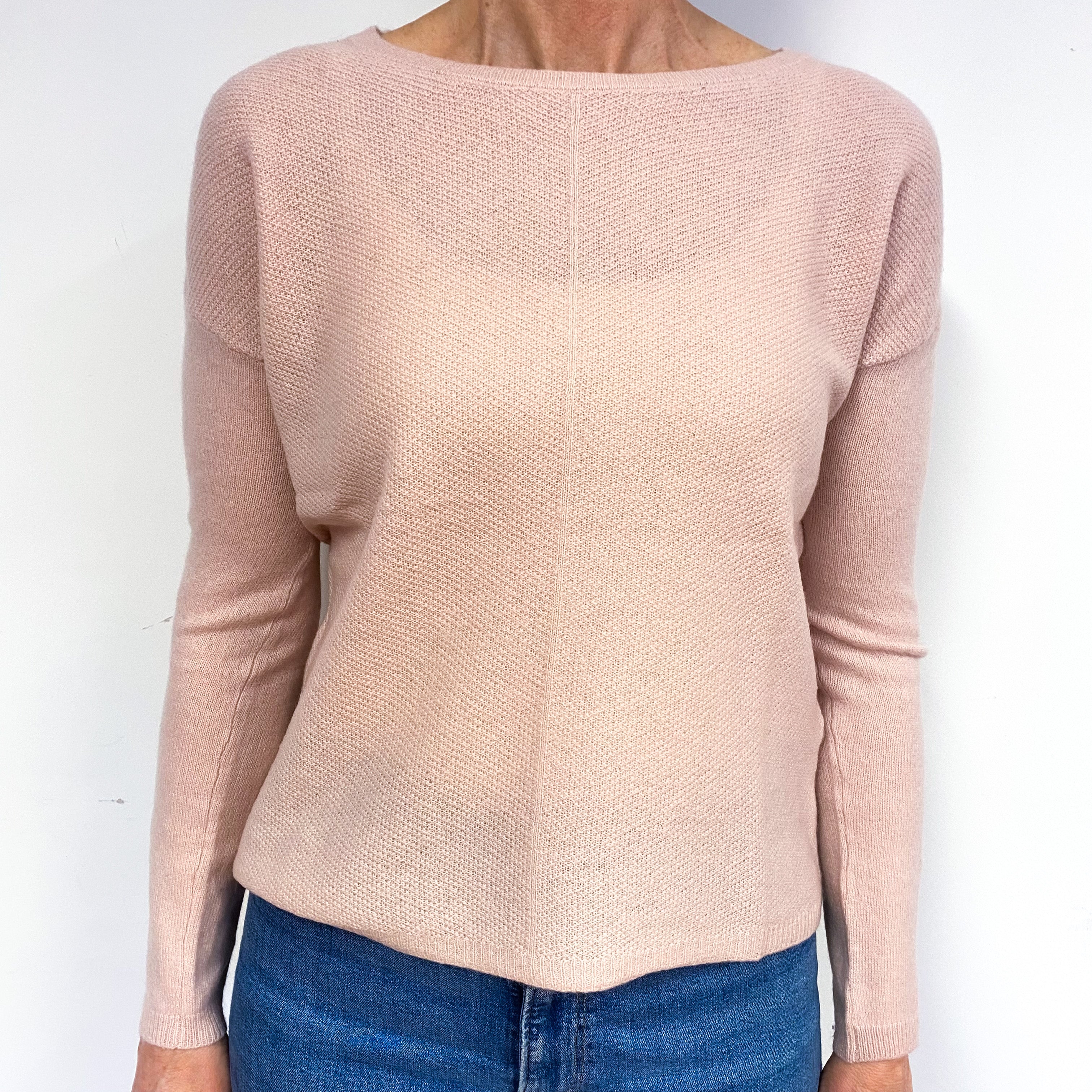Shell Pink Cashmere Crew Neck Jumper Medium