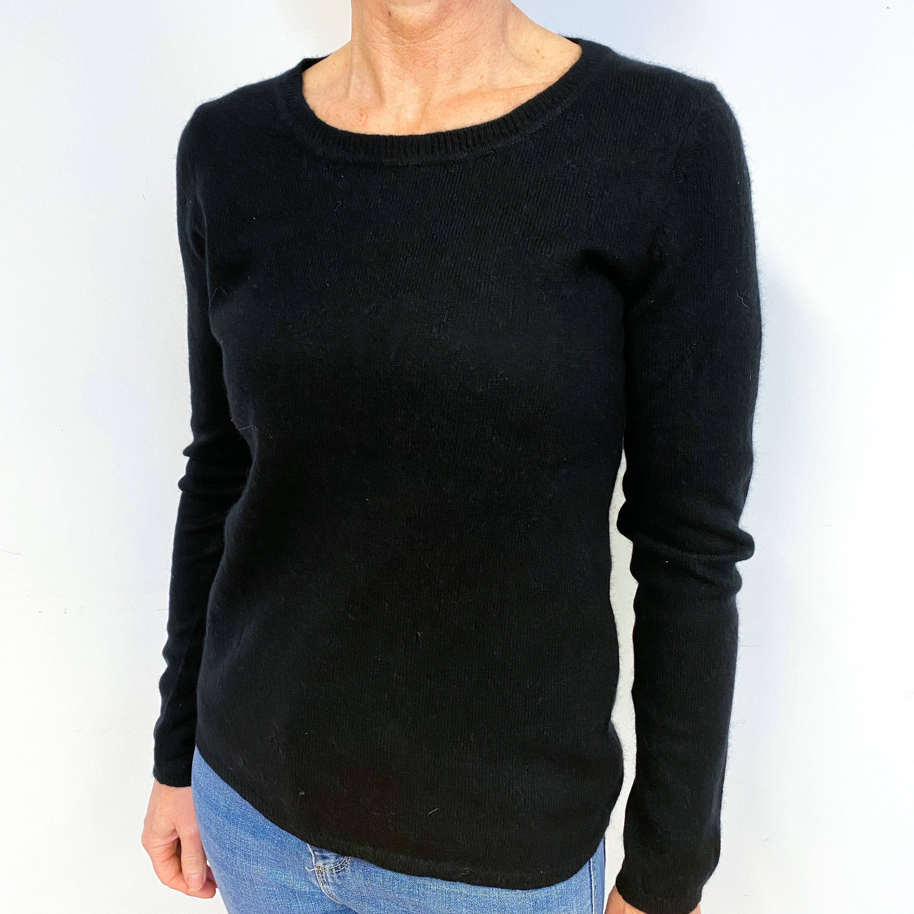 Black Cashmere Crew Neck Jumper Medium
