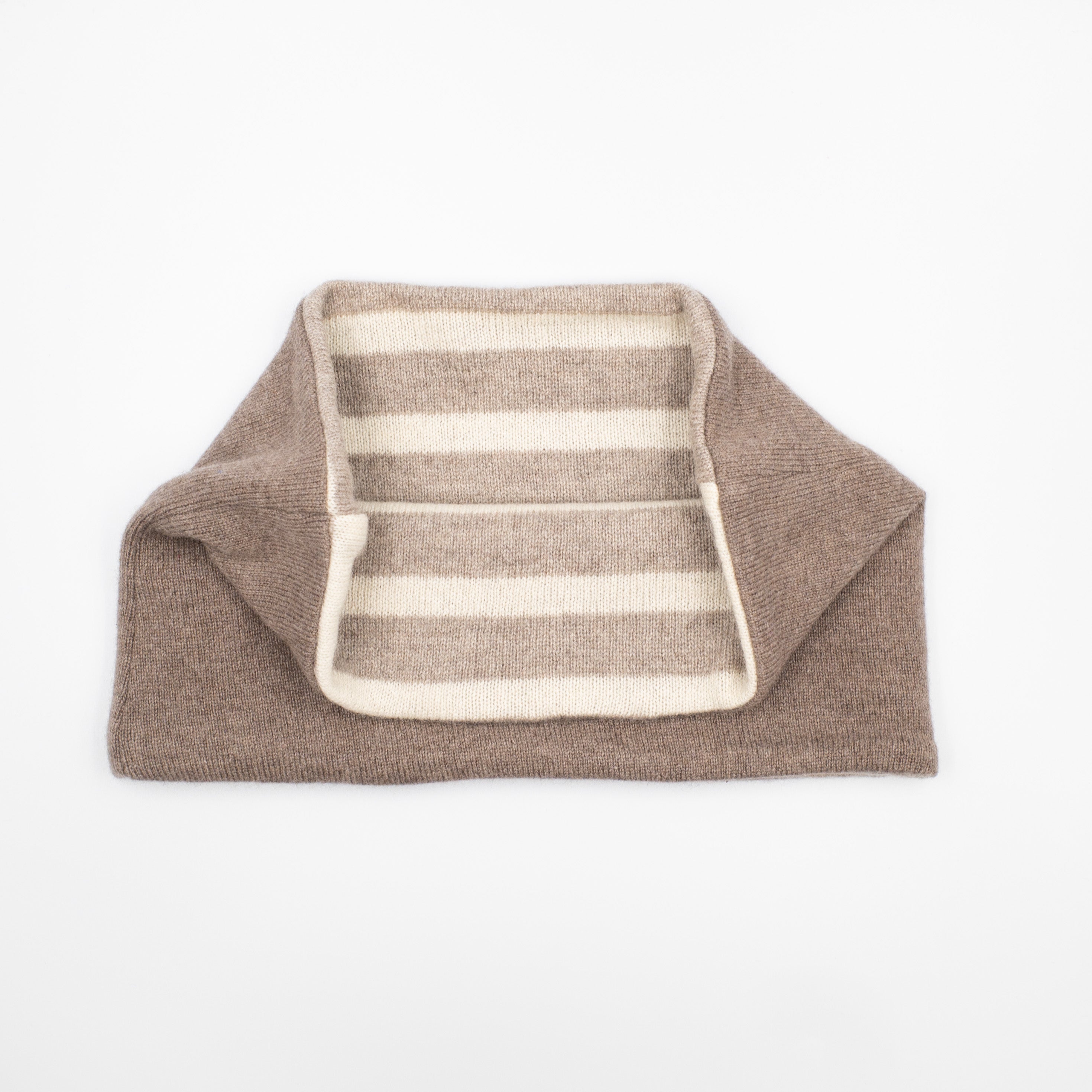 Mocha and Cream Stripe Neck Warmer