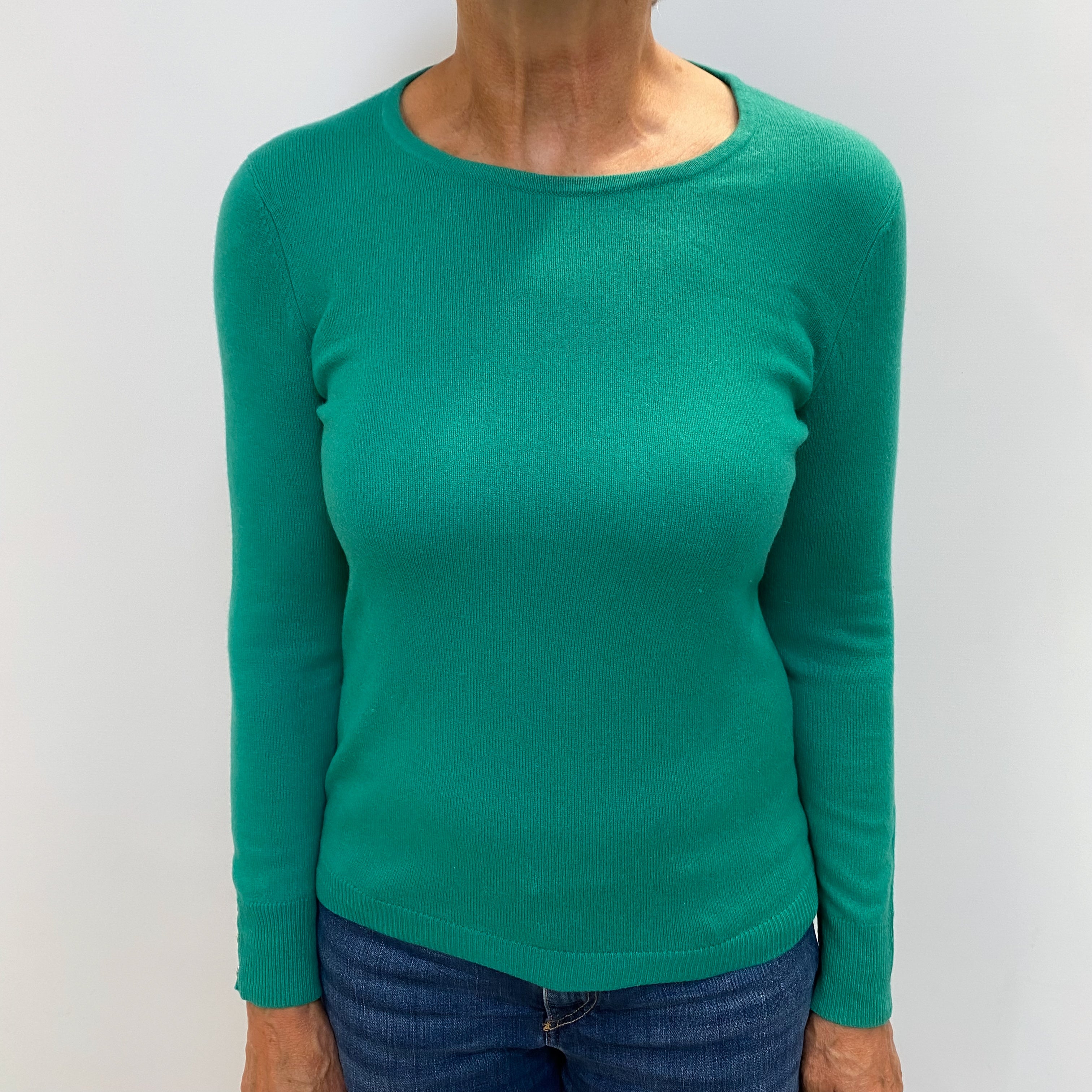 Lincoln Green Cashmere Crew Neck Jumper Medium