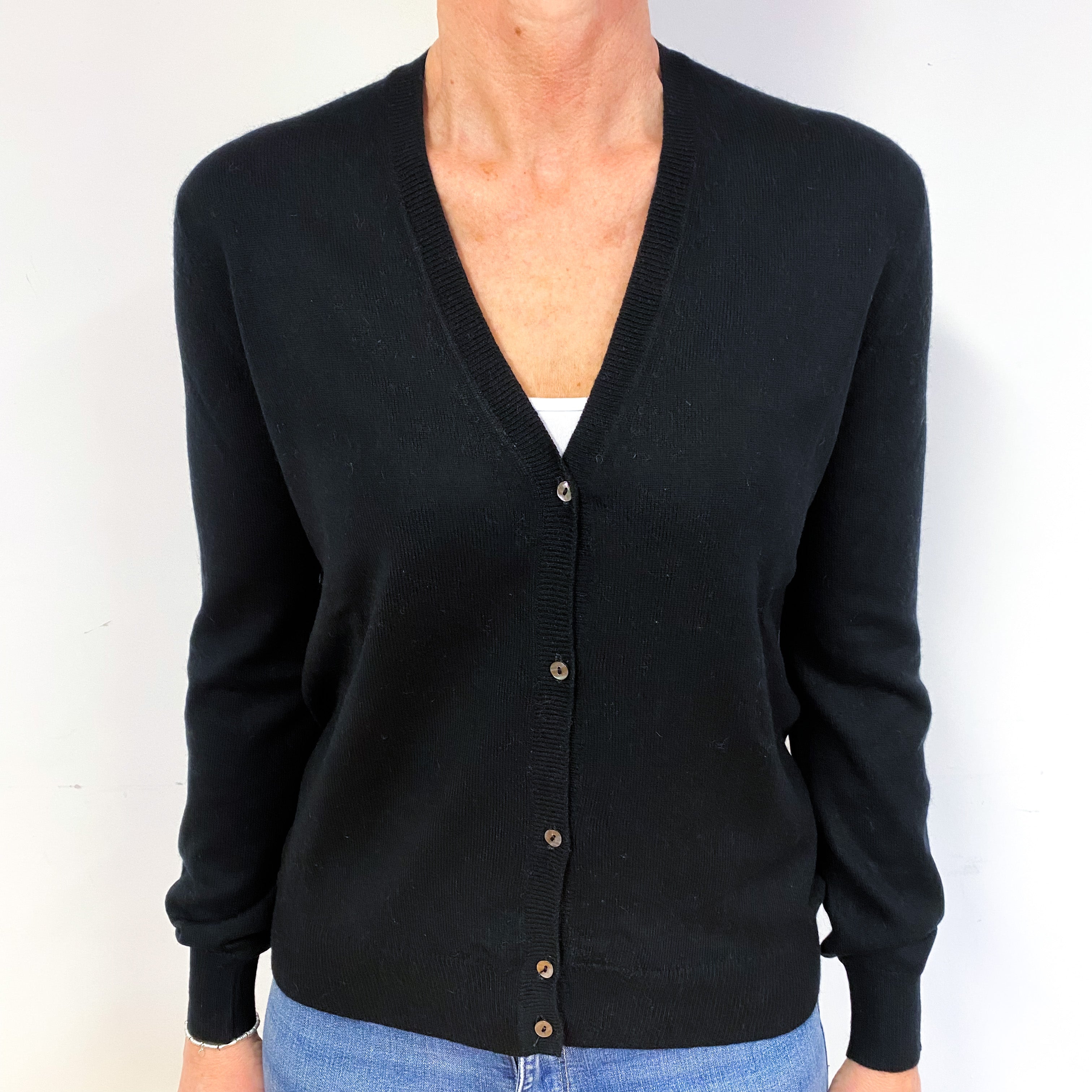 Black Cashmere Cardigan Medium