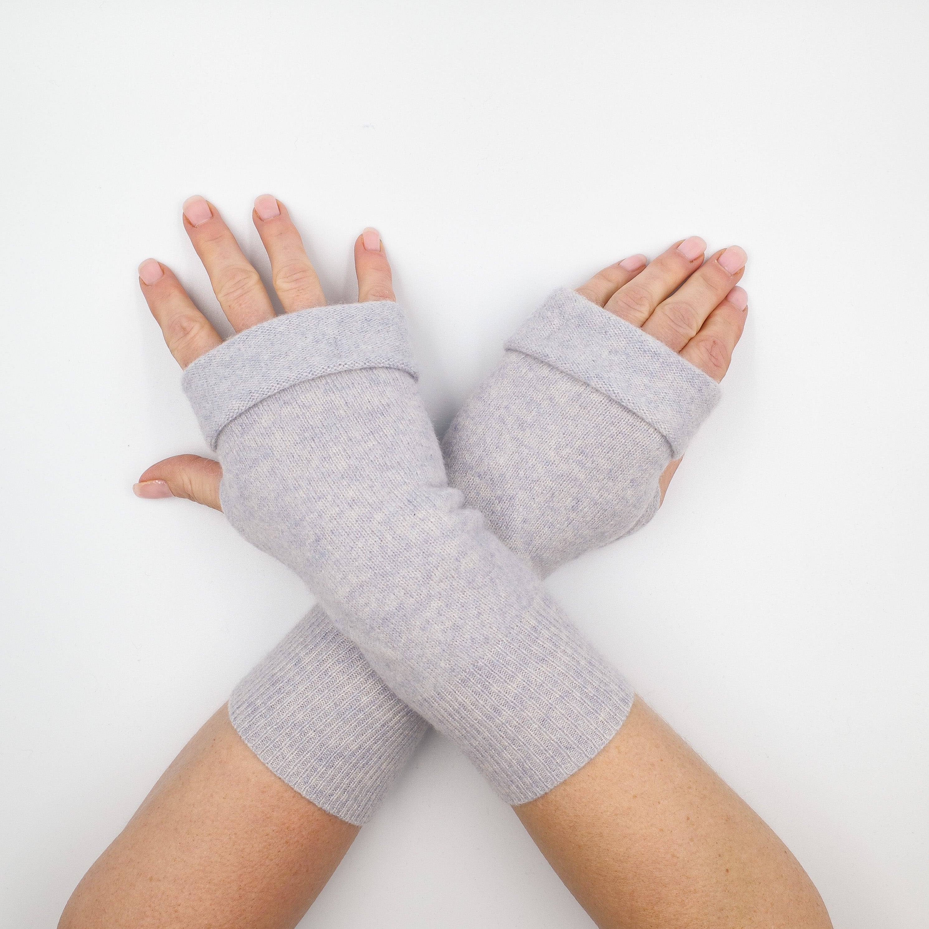 Mist Grey Fingerless Gloves