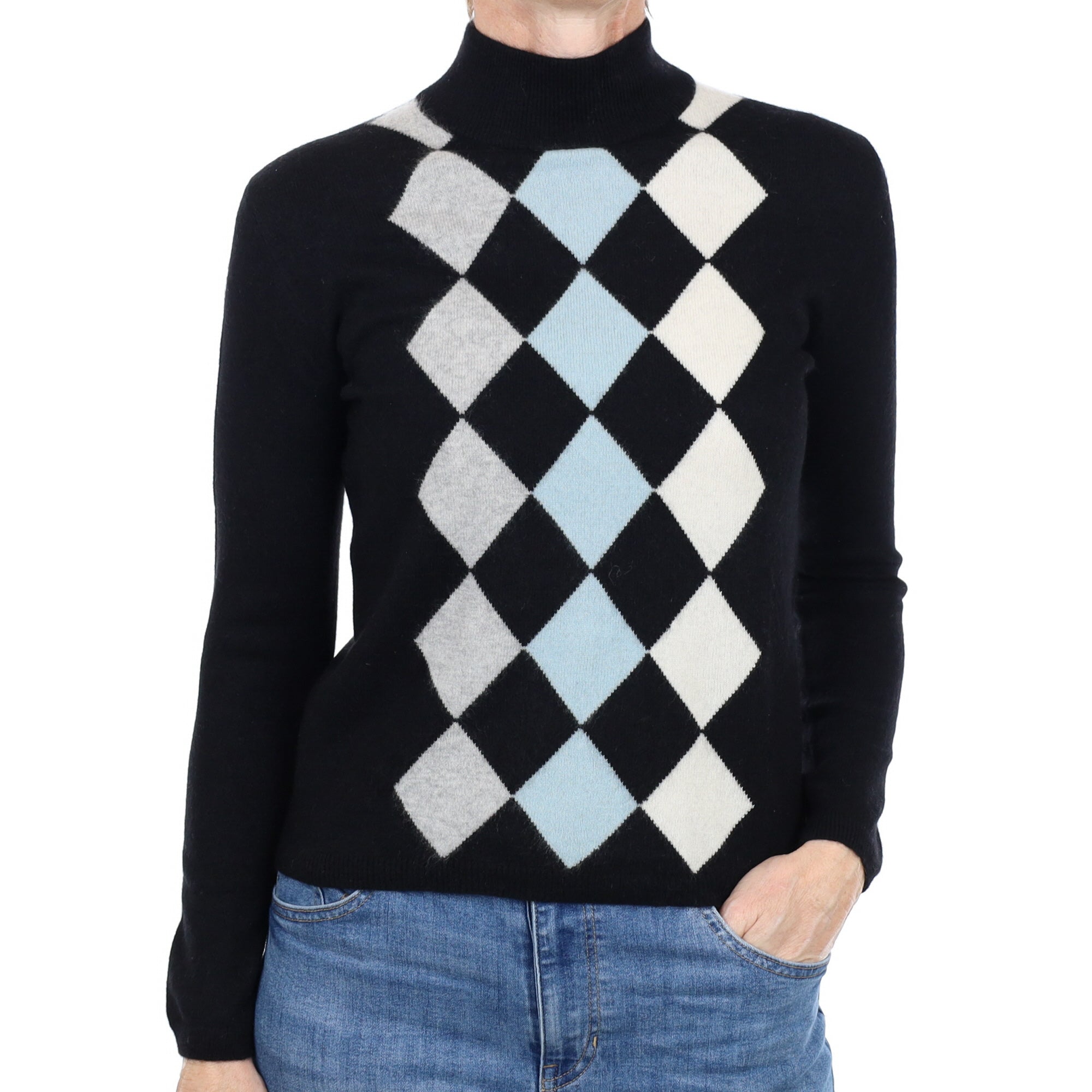 Black Diamond Cashmere Turtle Neck Jumper Small